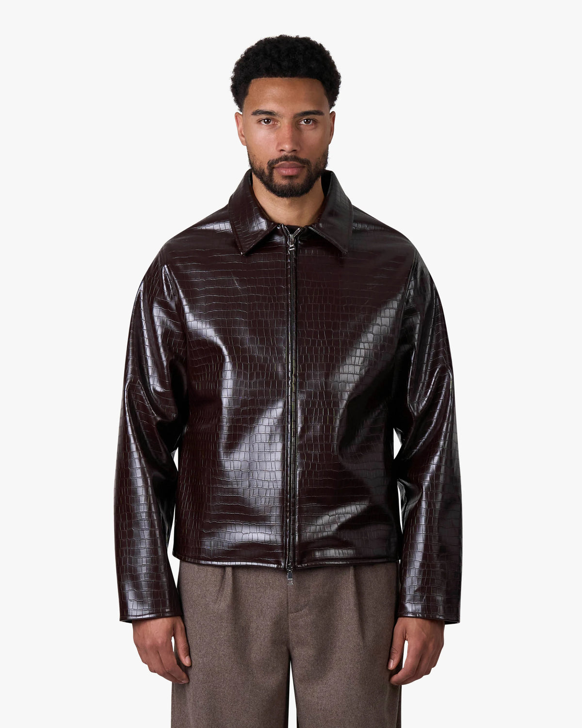 La veste en cuir Liberty effet crocodile
