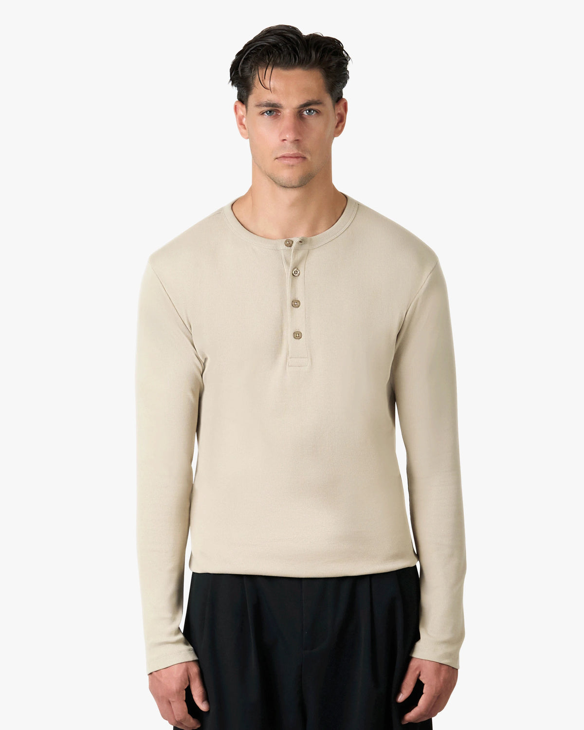 Henley Longsleeve | Light Beige