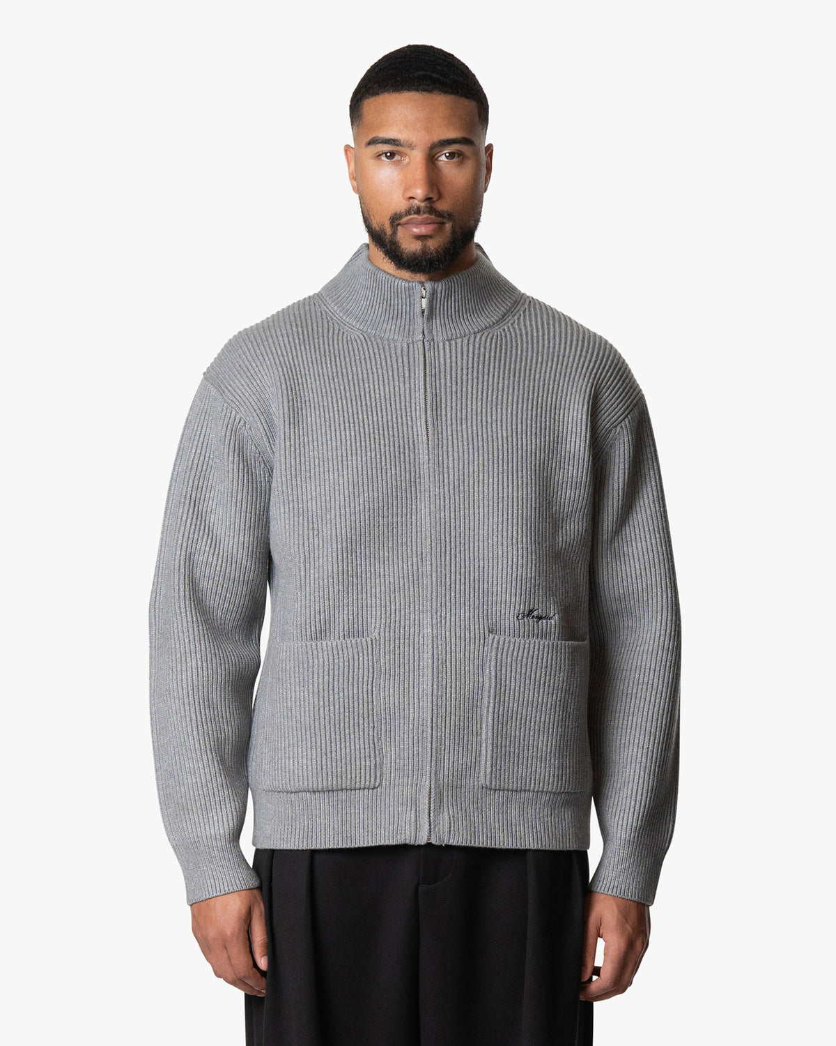 Cardigan en maille à fermeture éclair Giacca