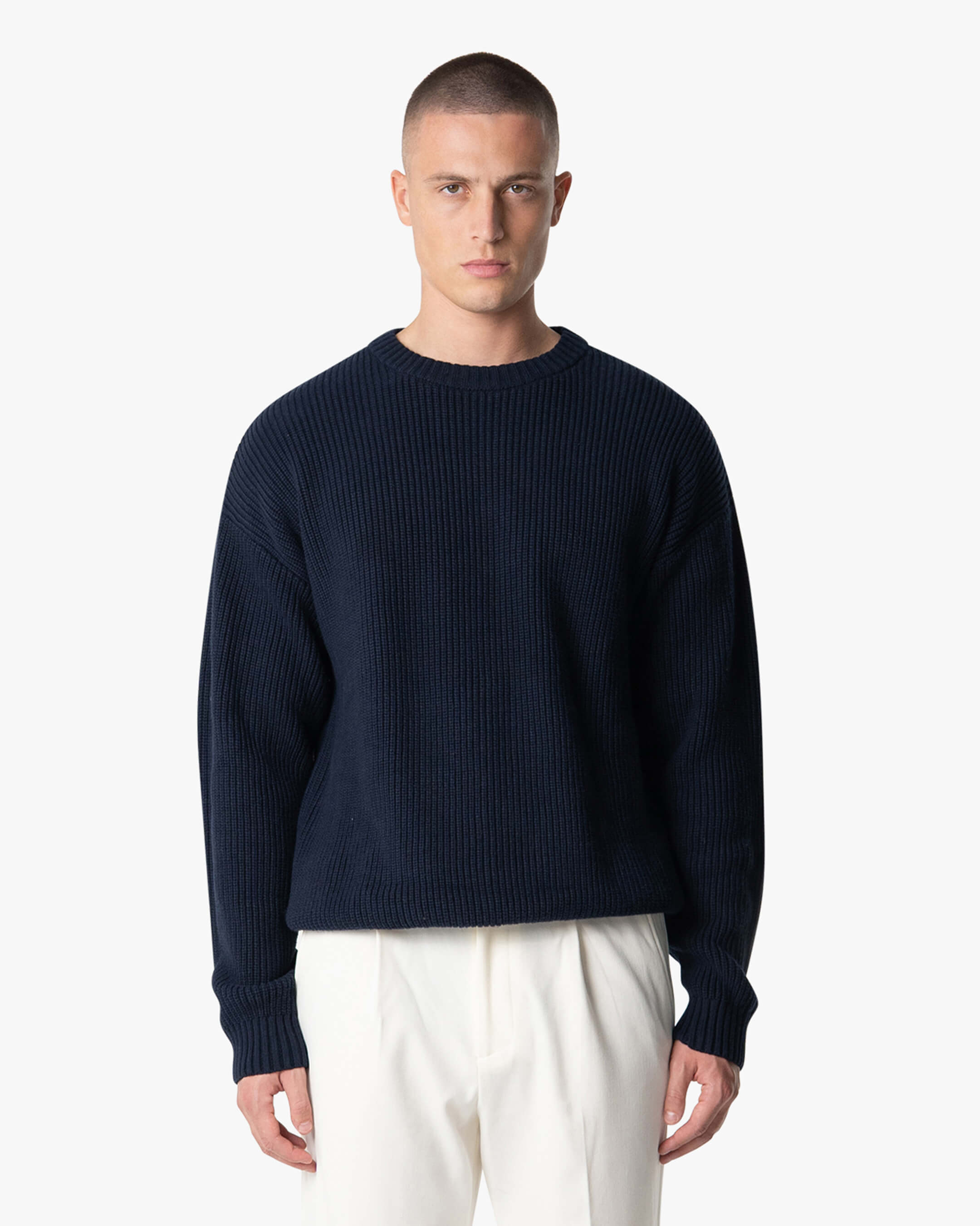 Pull en coton tricoté Naval