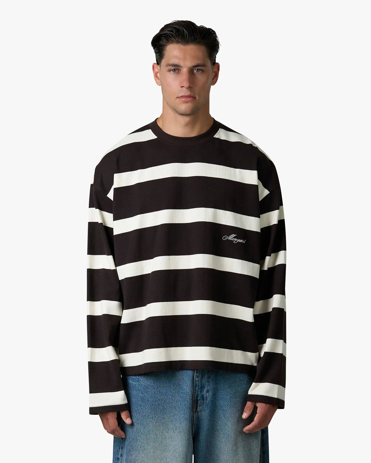 Striped Boxy Longsleeve | Ecru/Dark Brown