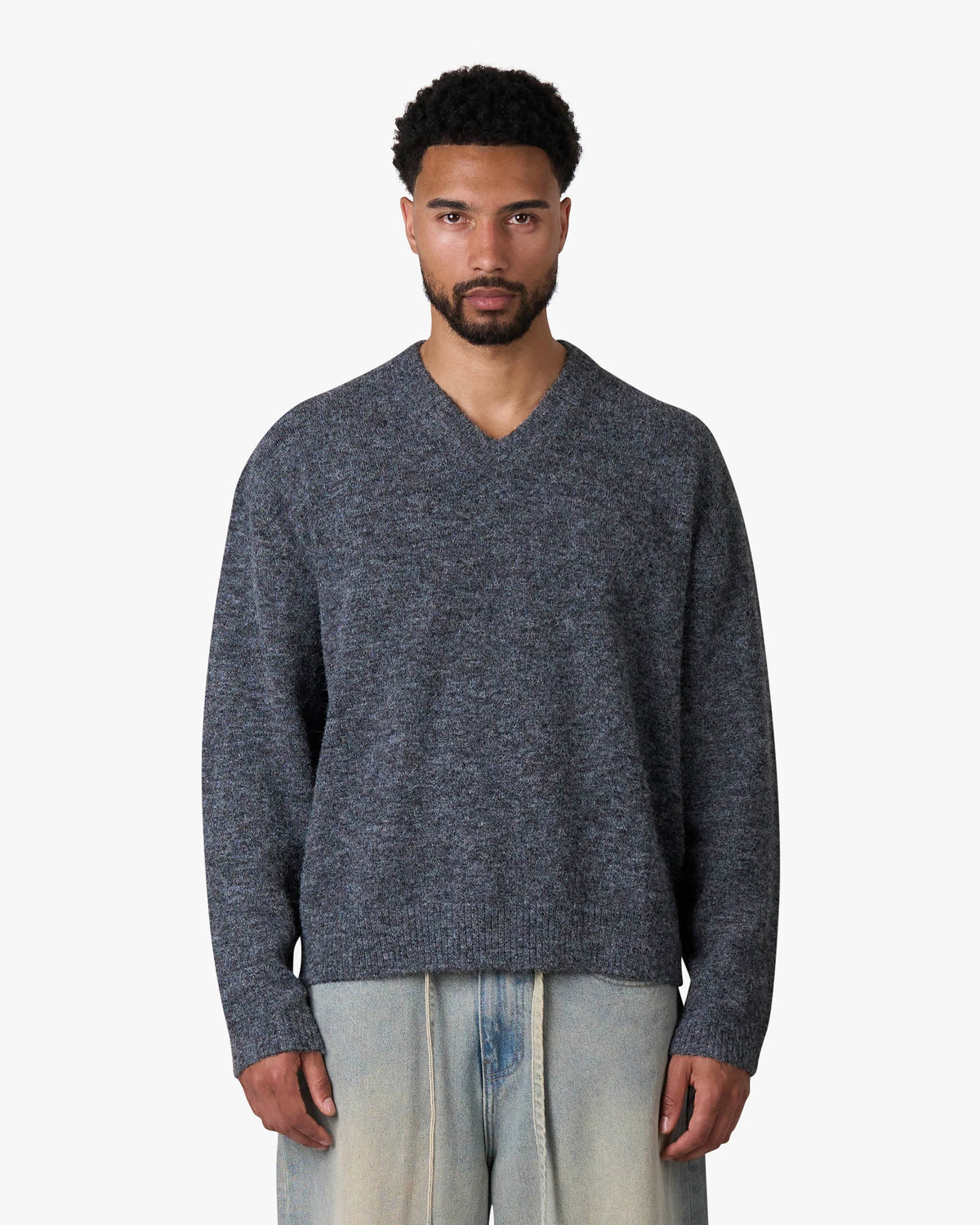 Trade V-Neck Knit | Grey Melee