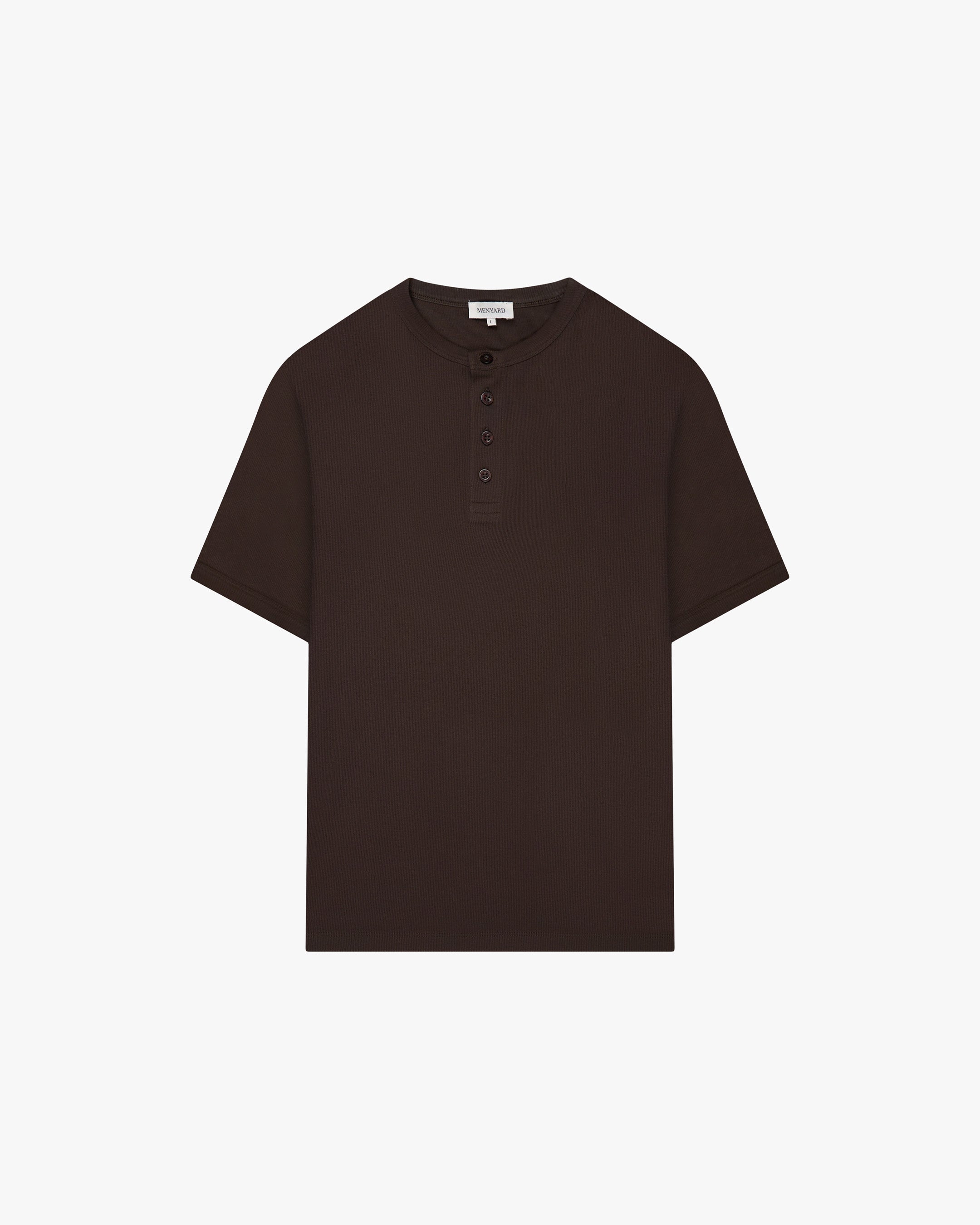 Mougins Ribbed Henley T-Shirt | Brown