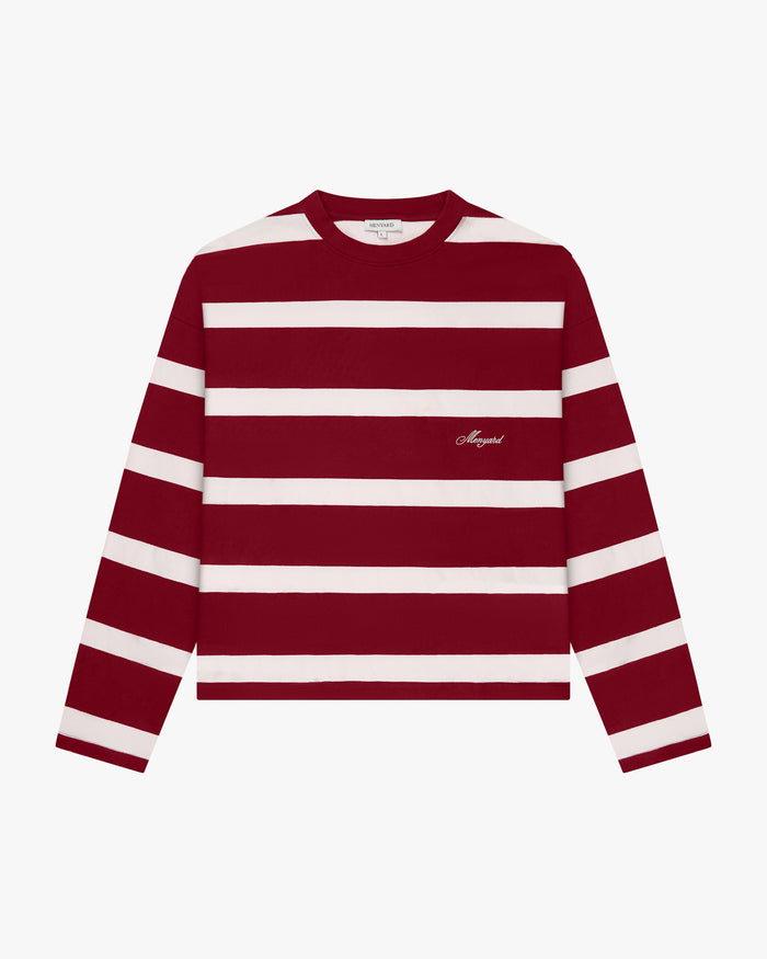 Striped Boxy Longsleeve | Red/White
