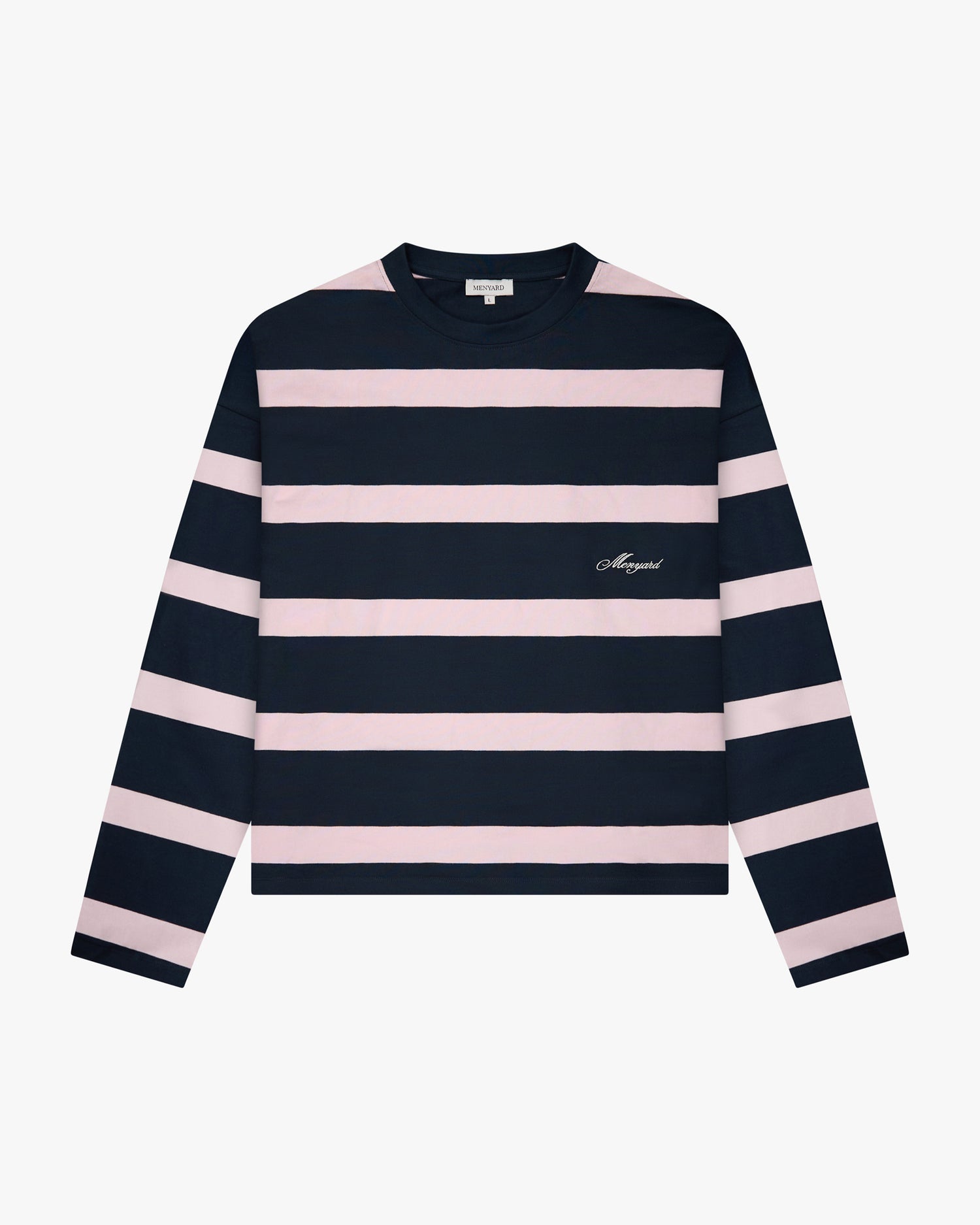 Striped Boxy Longsleeve | Navy/Pink