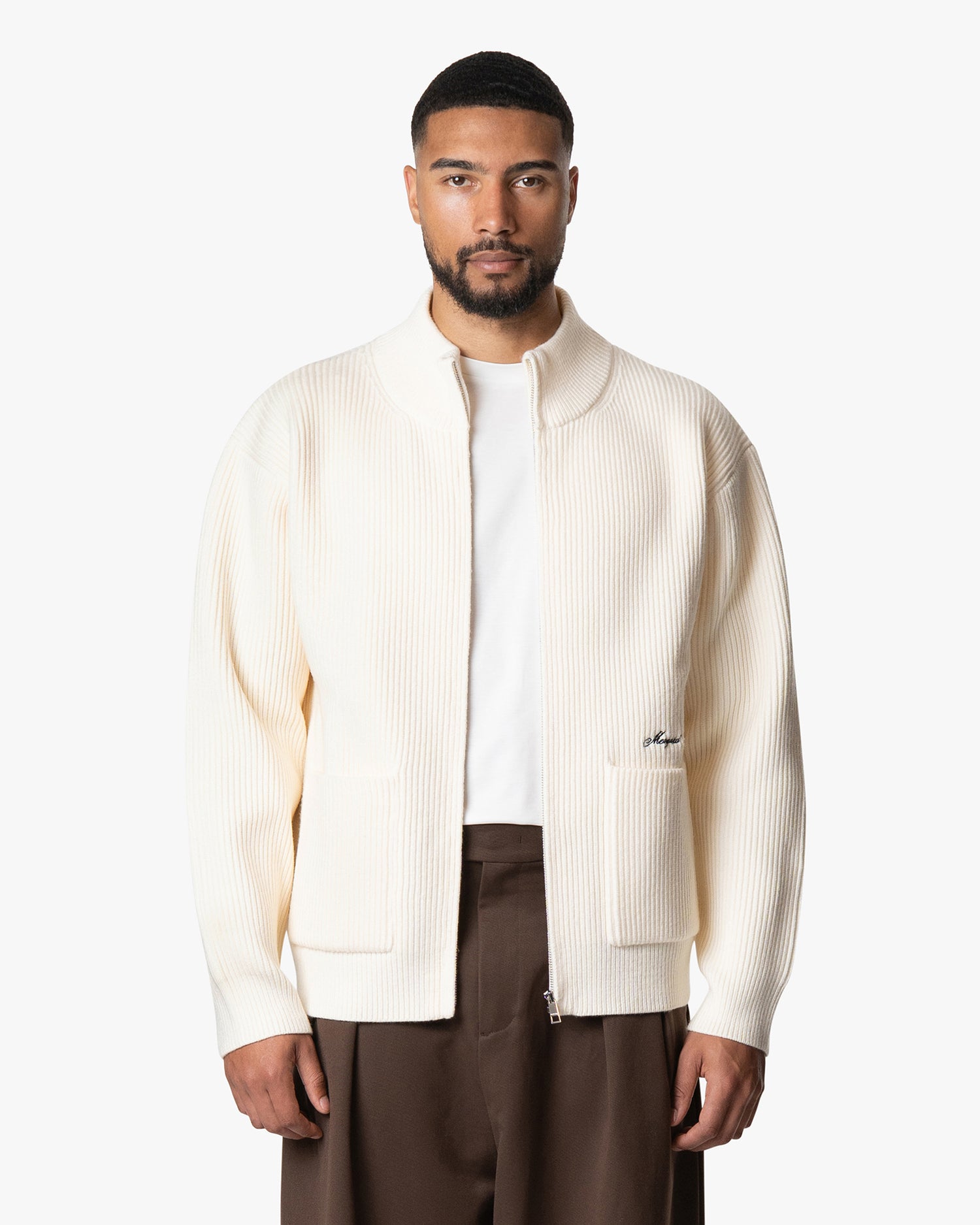 Cardigan en maille à fermeture éclair Giacca