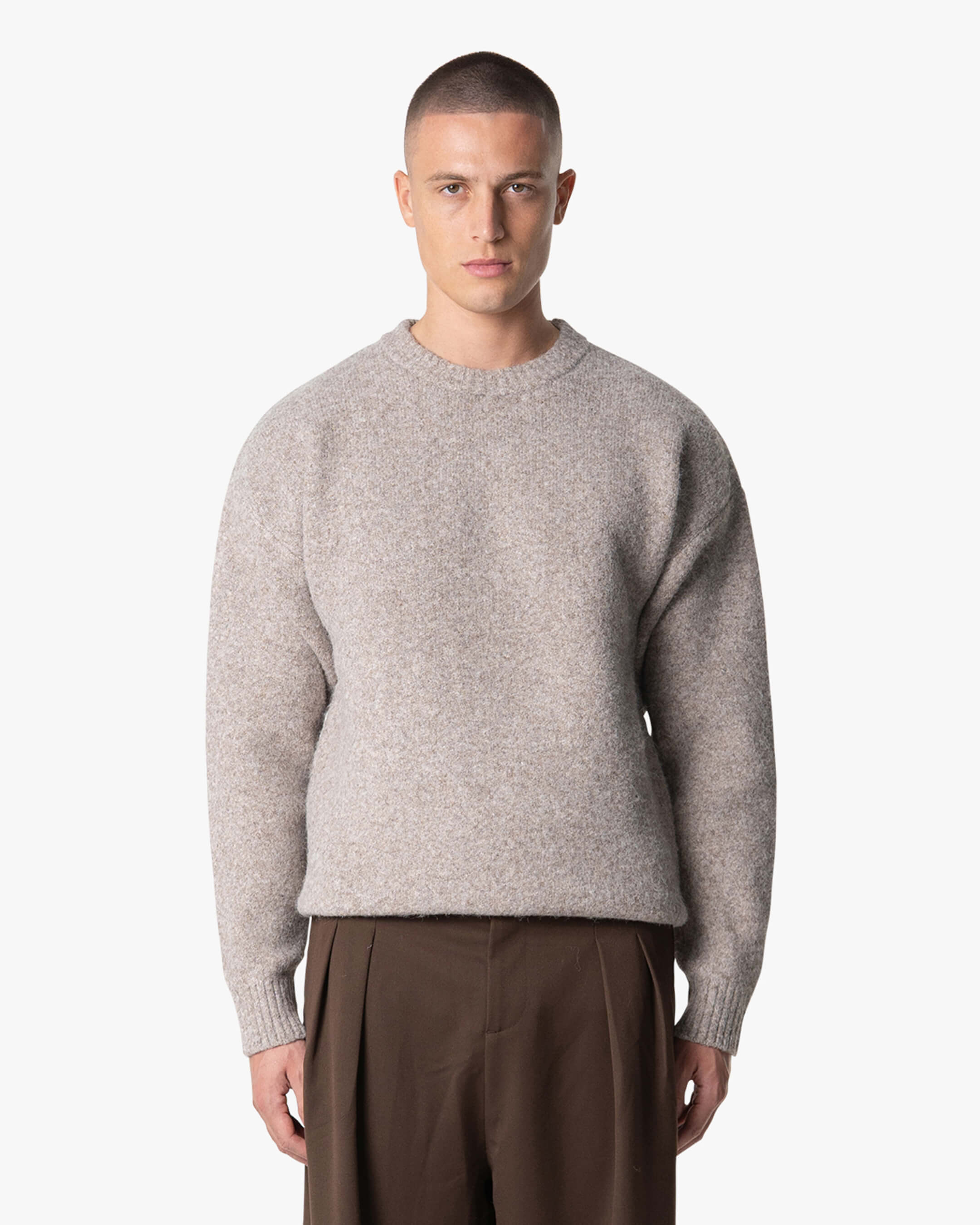 Pull brossé en laine mélangée Brixton 