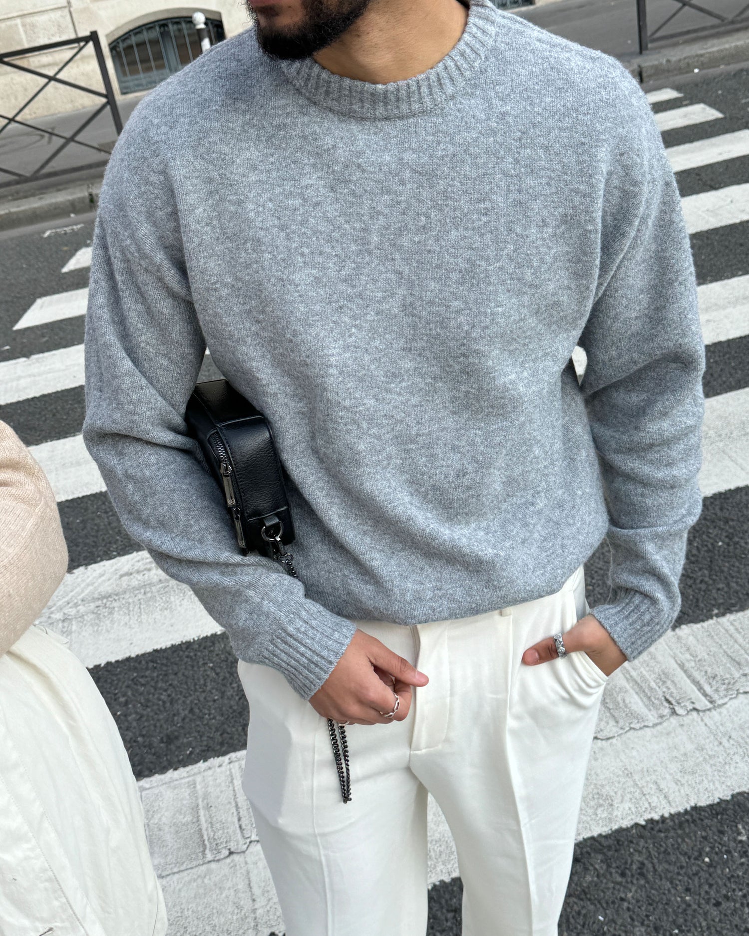 Pull brossé en laine mélangée Brixton 