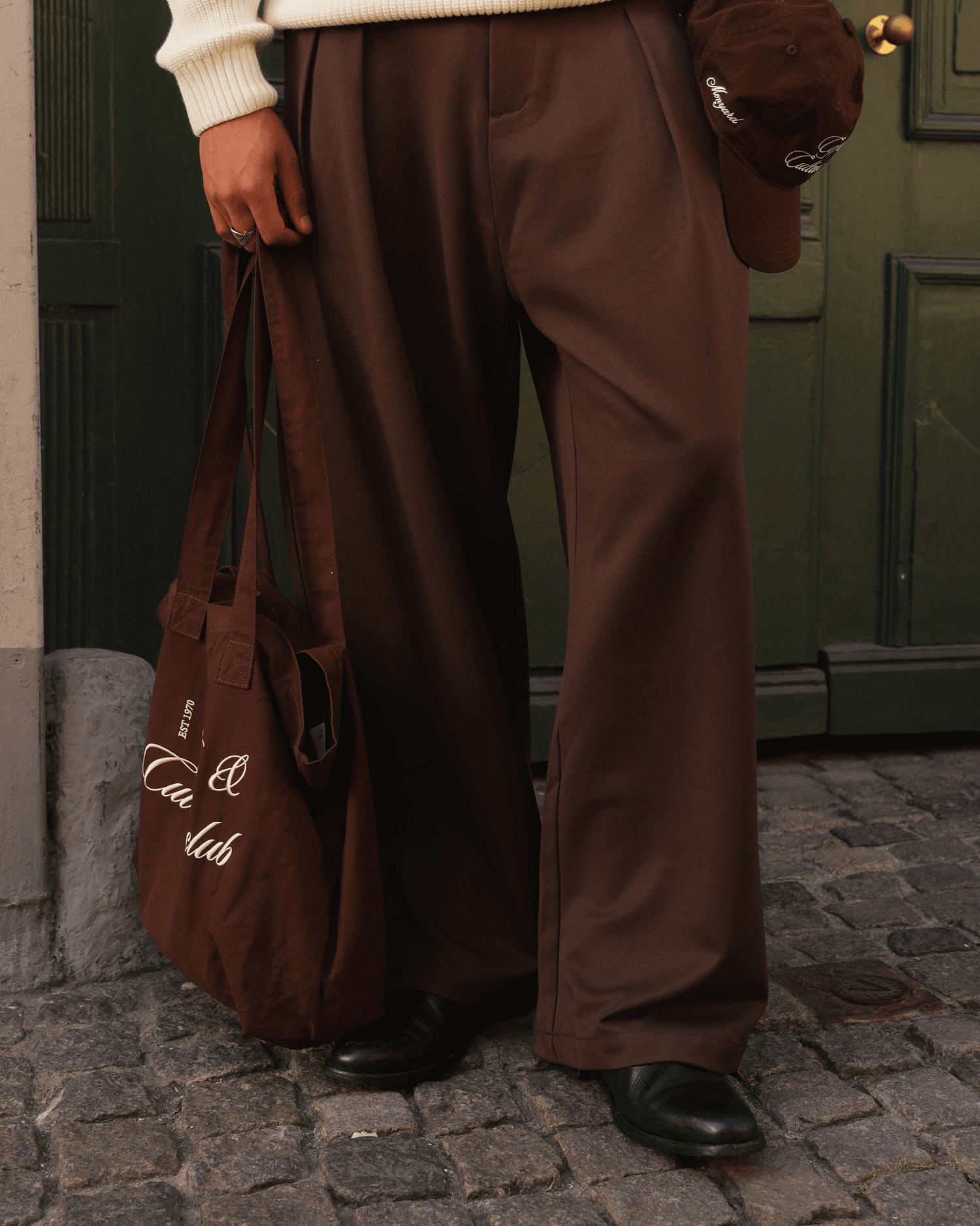 Ambra Loose-Fit Pleated Pants | Brown