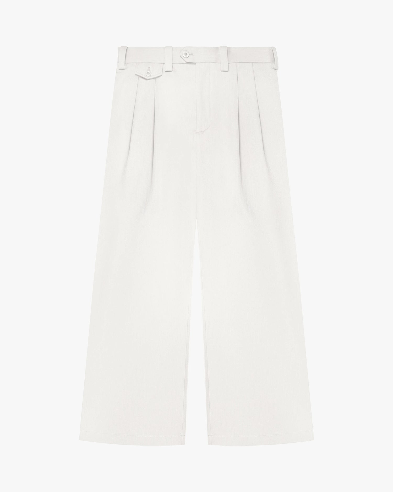 Ambra Pleated Loose-Fit Pants | Ecru