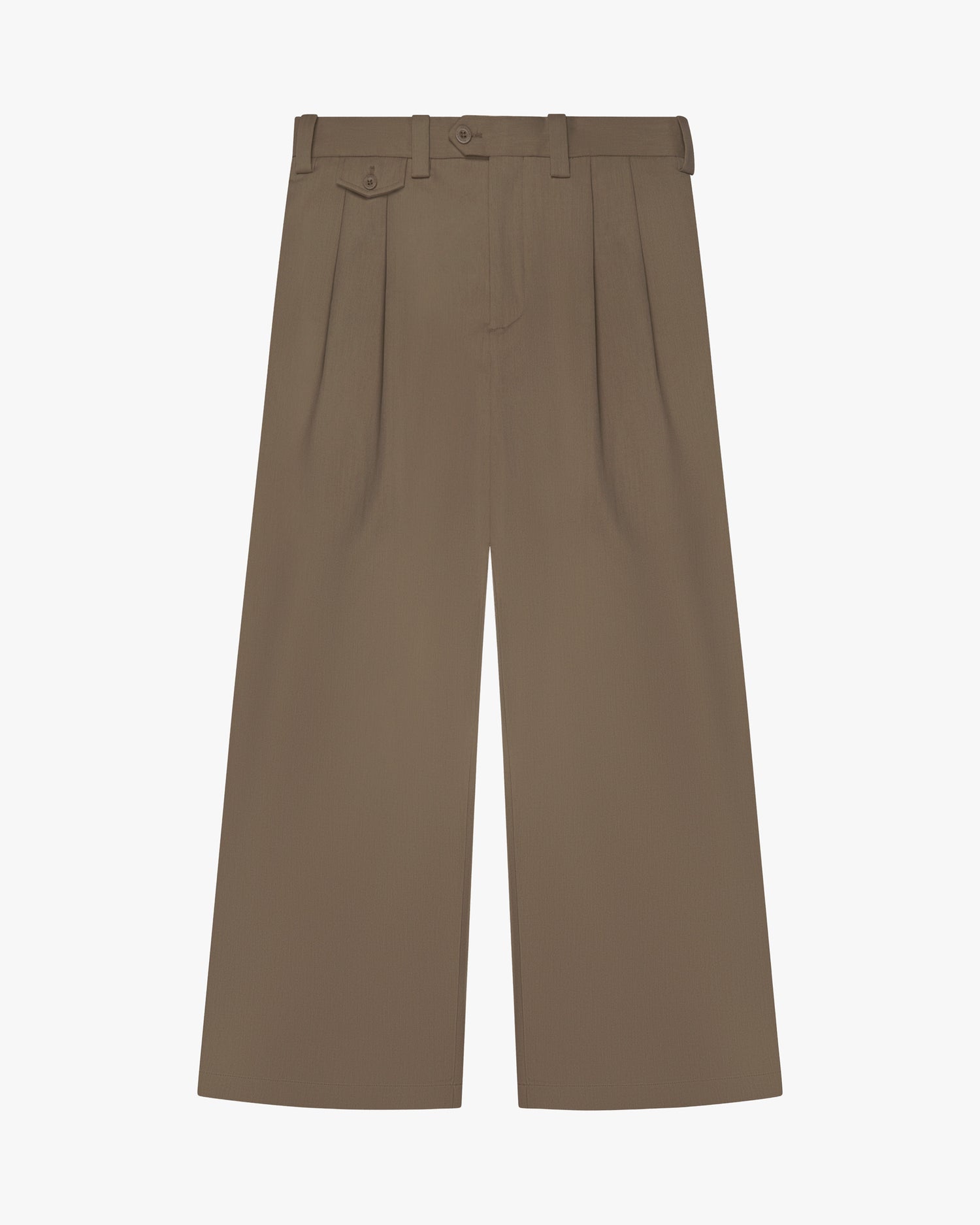Ambra Pleated Loose-Fit Pants | Taupe