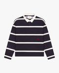 Flatlay of striped Broker longsleeve polo
