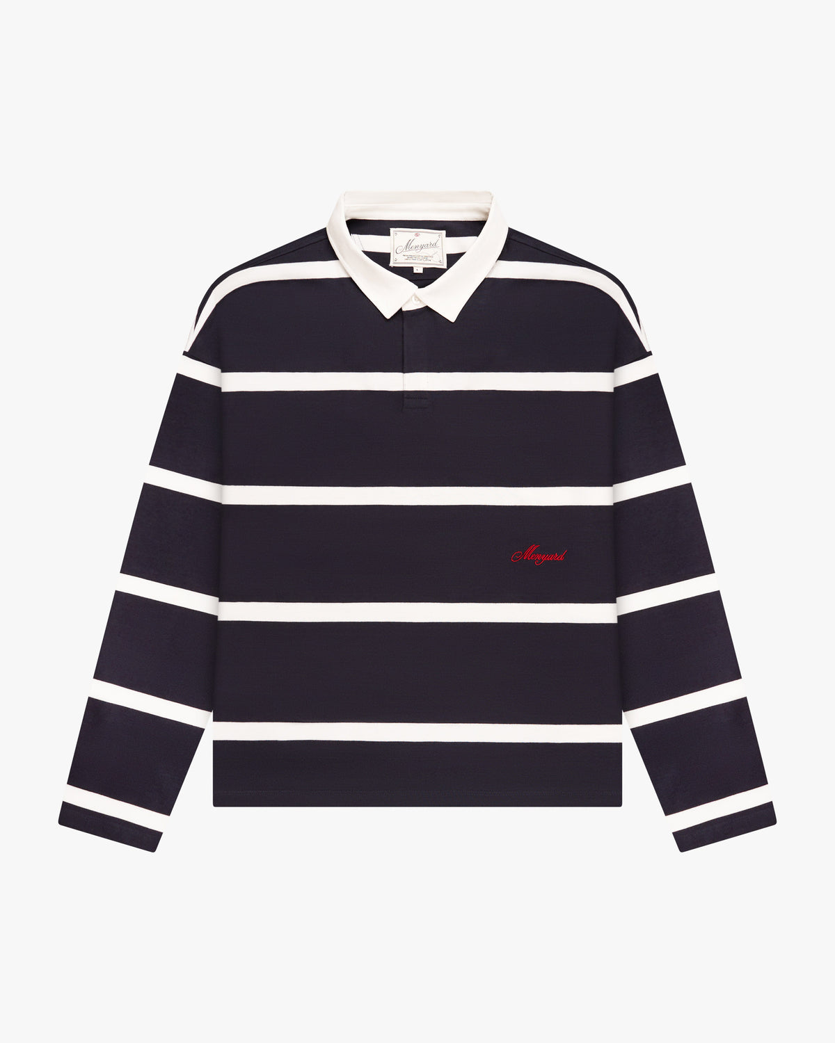 Flatlay of striped Broker longsleeve polo