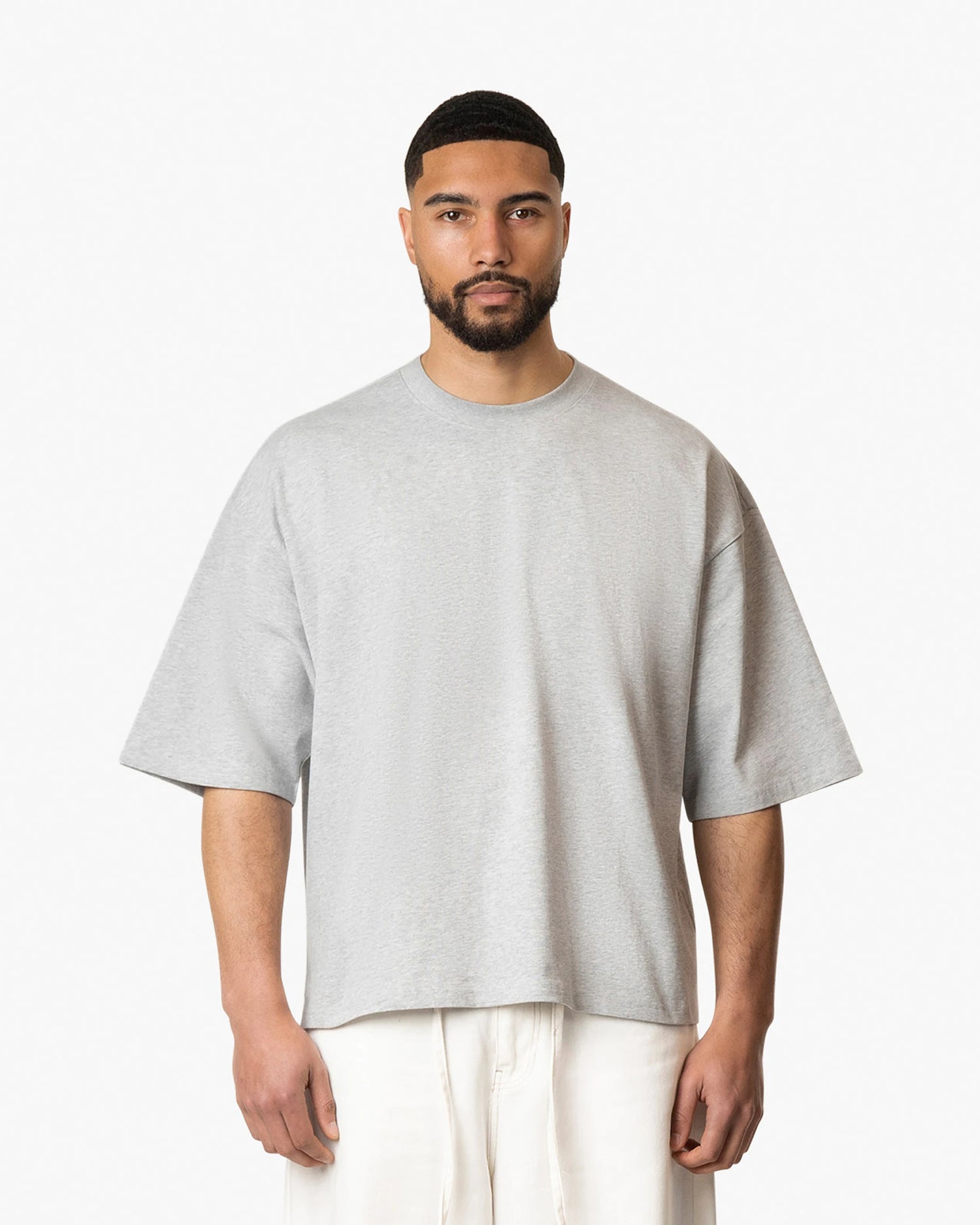 Blank Boxy T-Shirt | Grey Melee