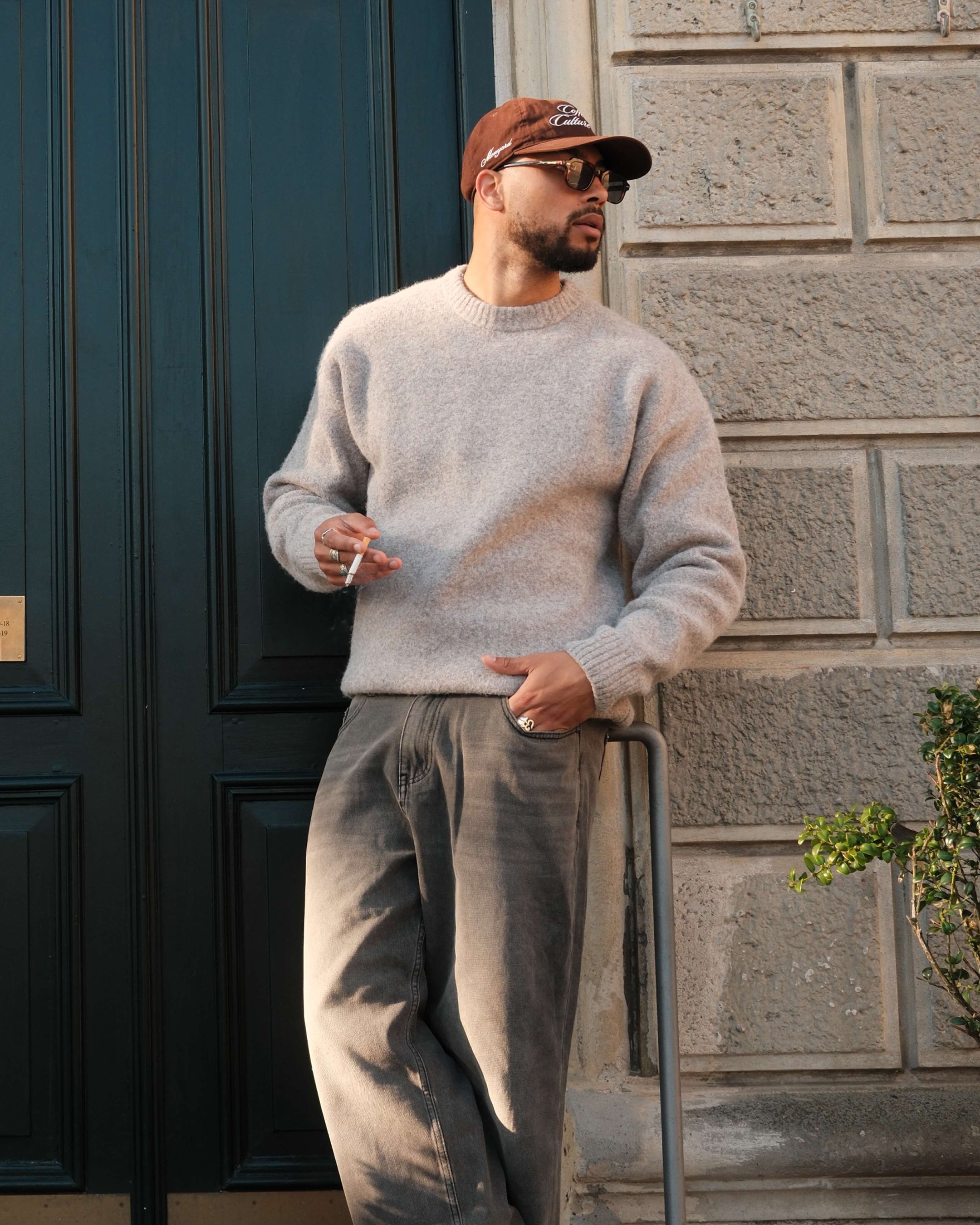 Pull brossé en laine mélangée Brixton 