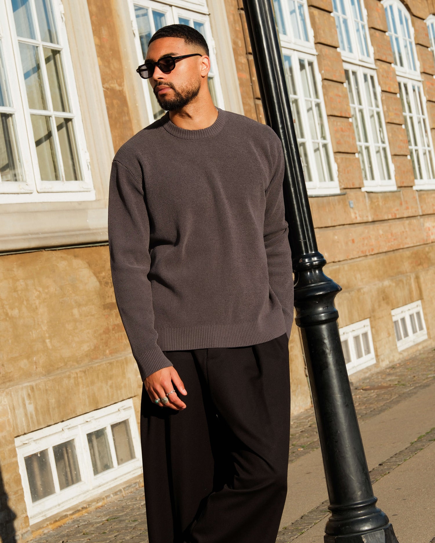 Cascata Rib-Knit Sweater | Grey