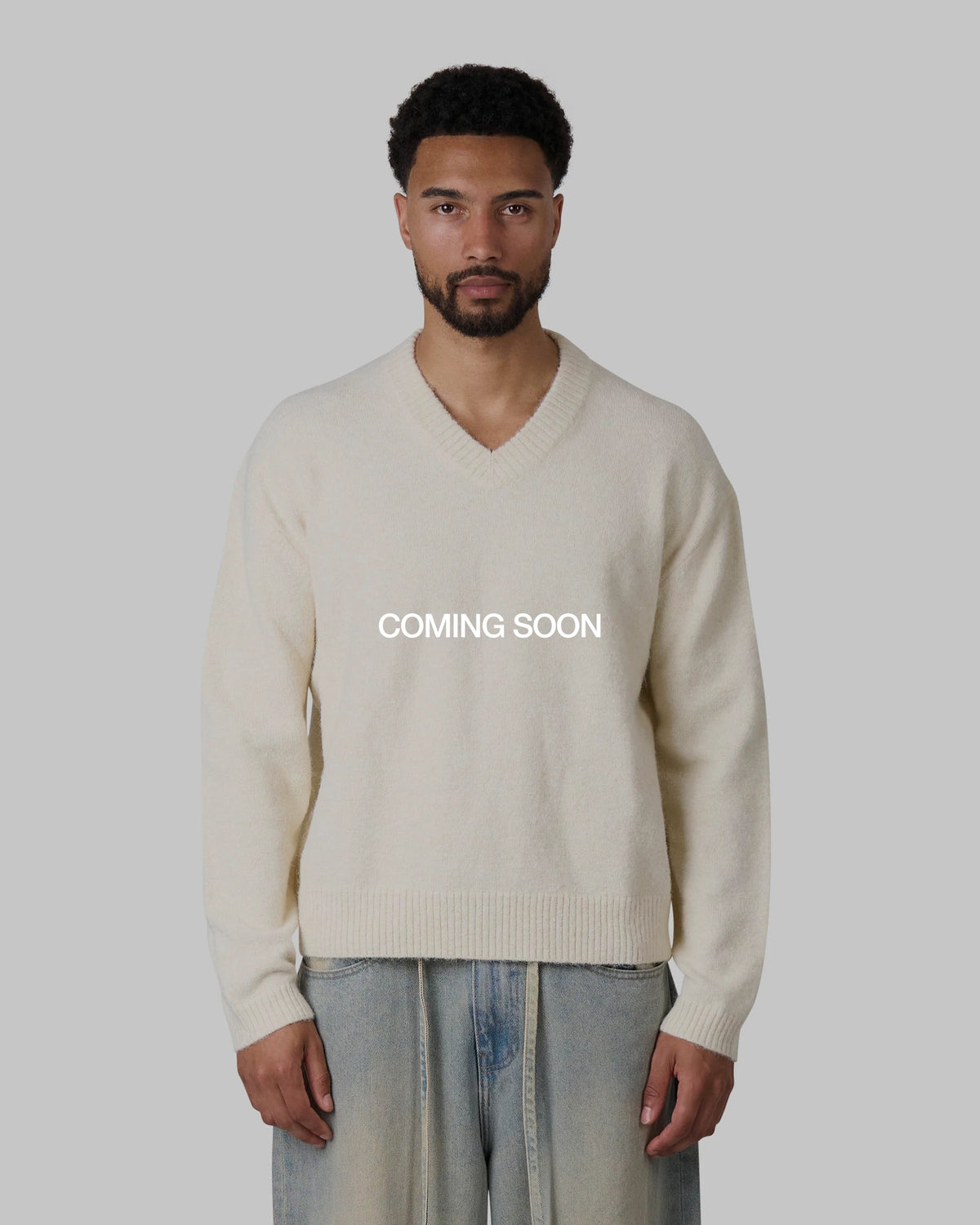 Trade V-Neck Knit | Ecru