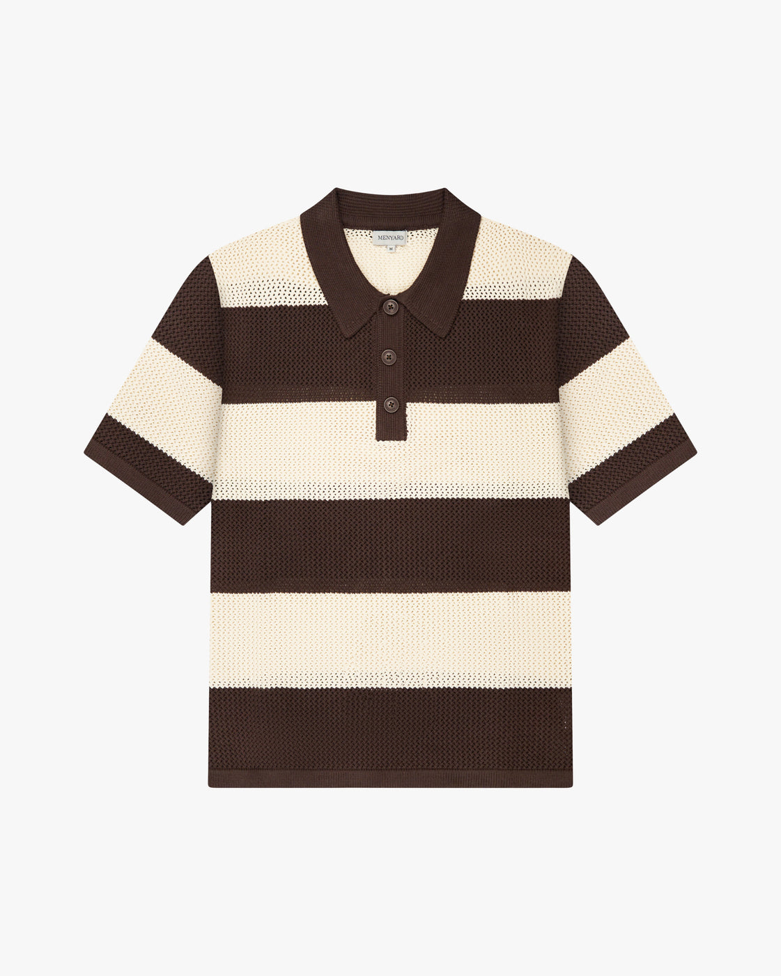 Cabris Knitted Polo | Brown/Ecru