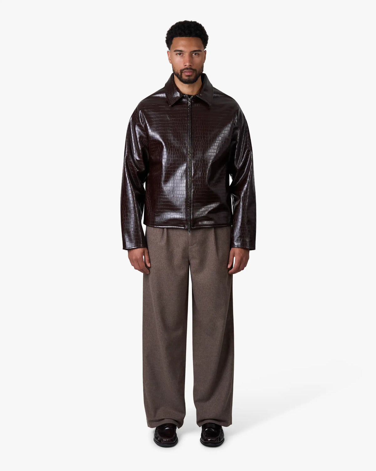 La veste en cuir Liberty effet crocodile