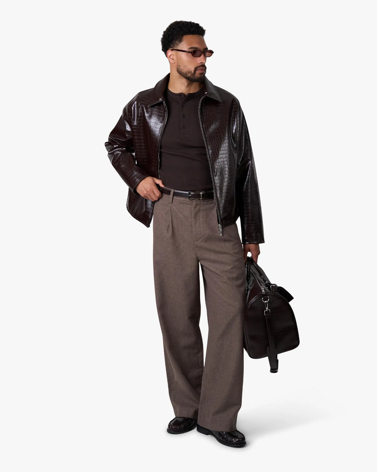 La veste en cuir Liberty effet crocodile