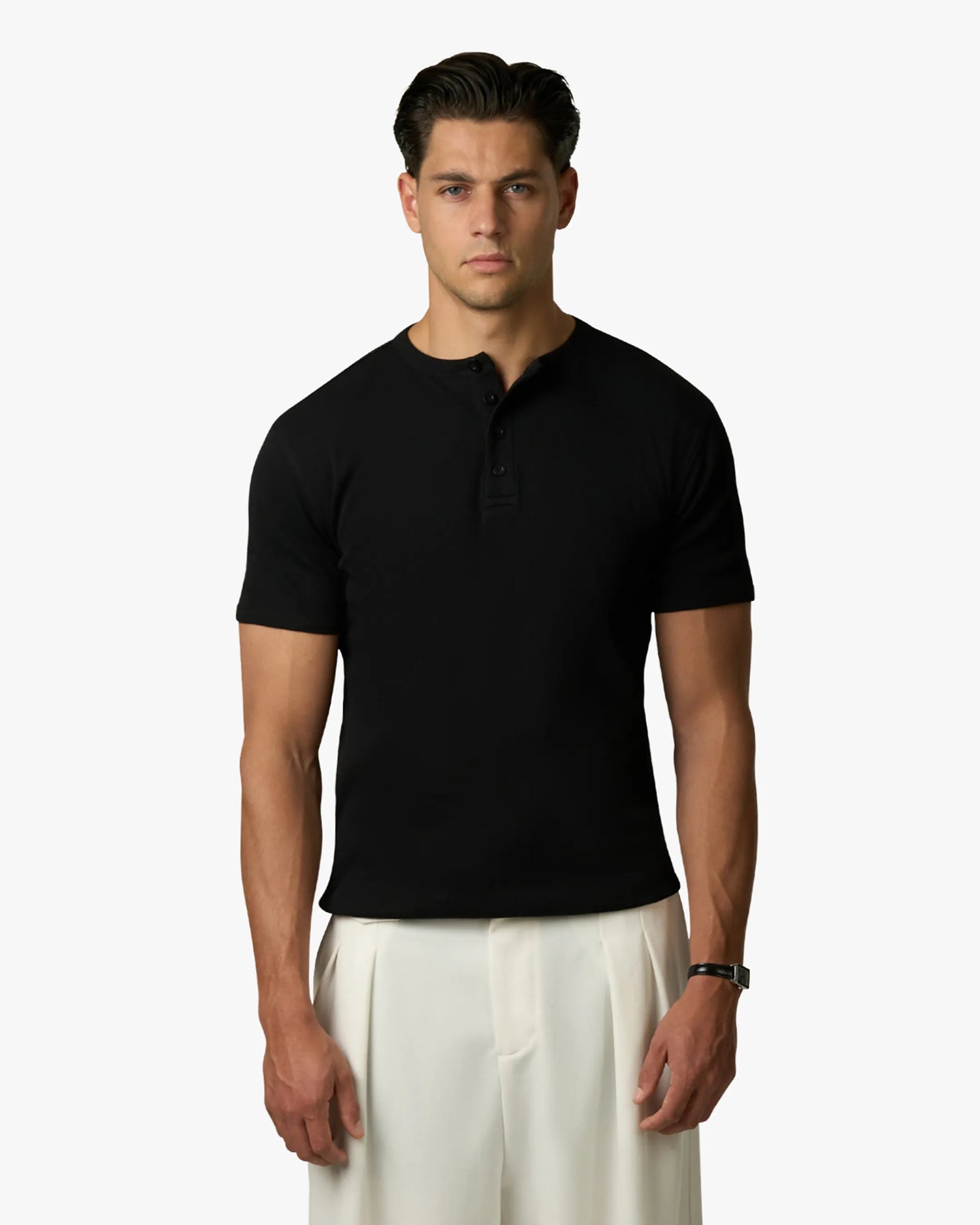 T-shirt Henley côtelé Mougins