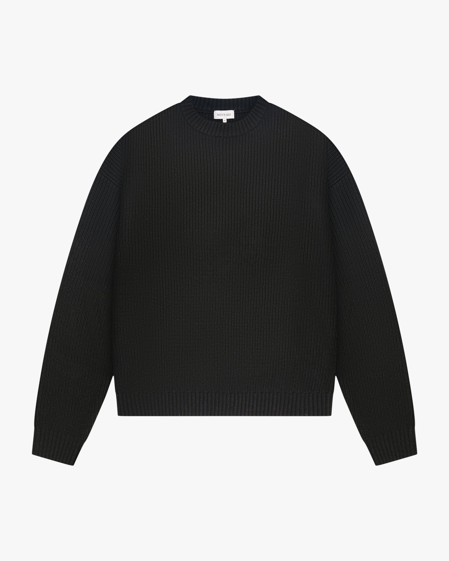 Naval Knitted Cotton Sweater | Black