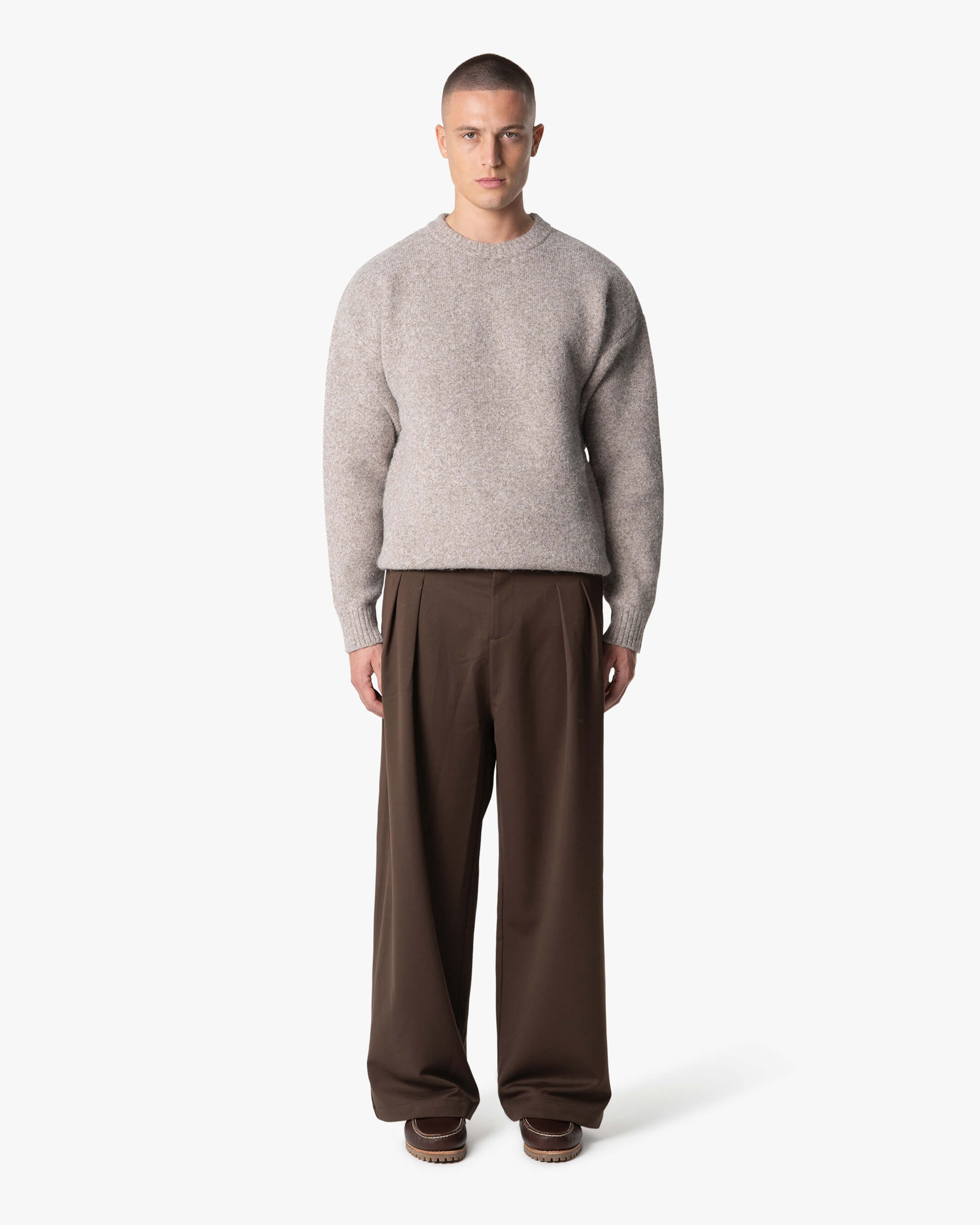 Pull brossé en laine mélangée Brixton 