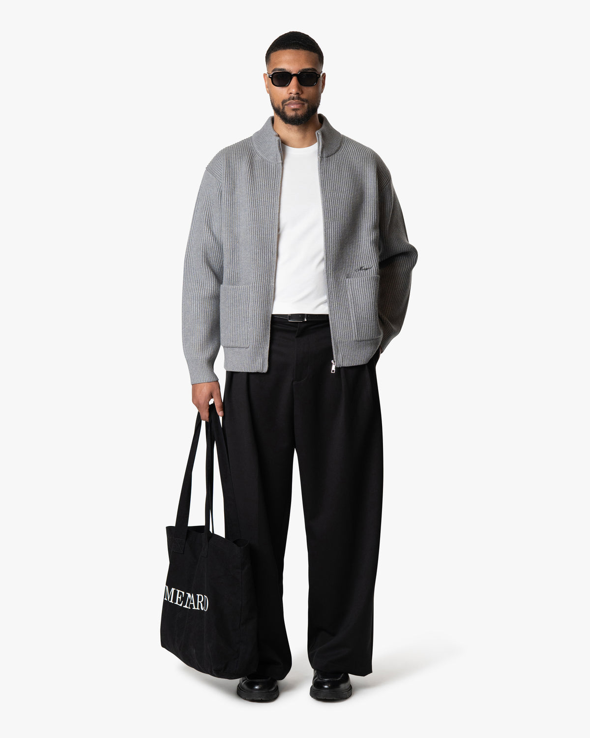 Cardigan en maille à fermeture éclair Giacca