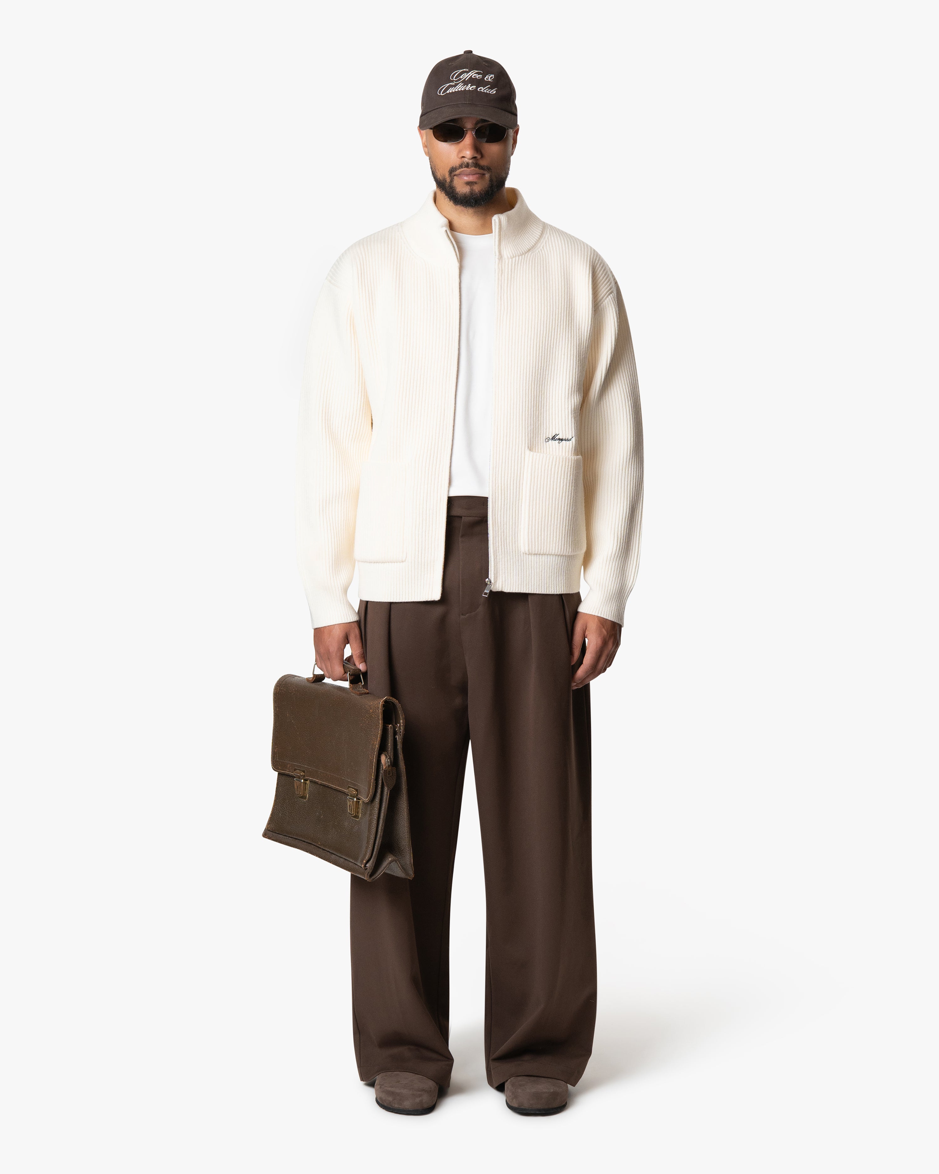 Cardigan en maille à fermeture éclair Giacca