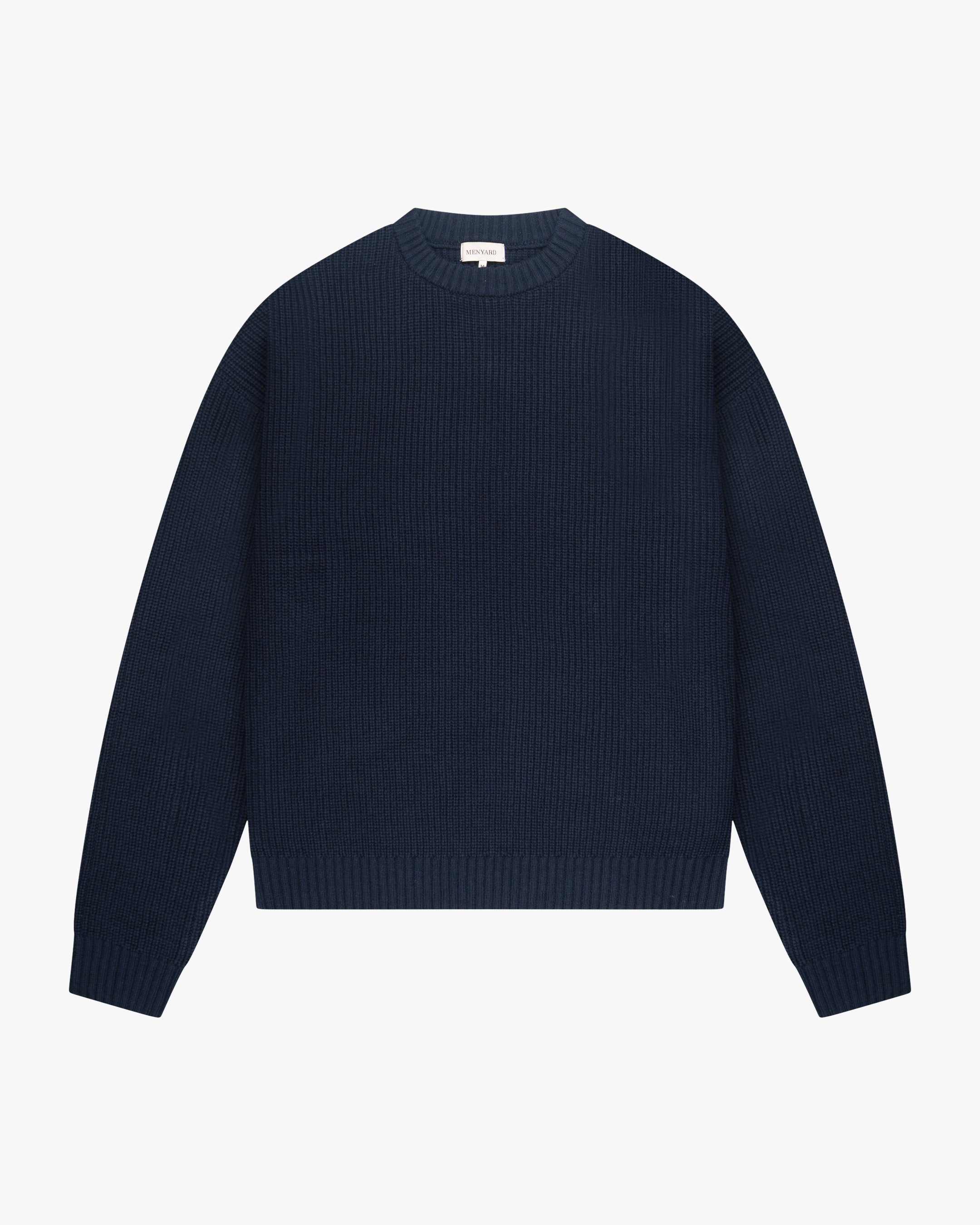 Naval Knitted Cotton Sweater | Navy
