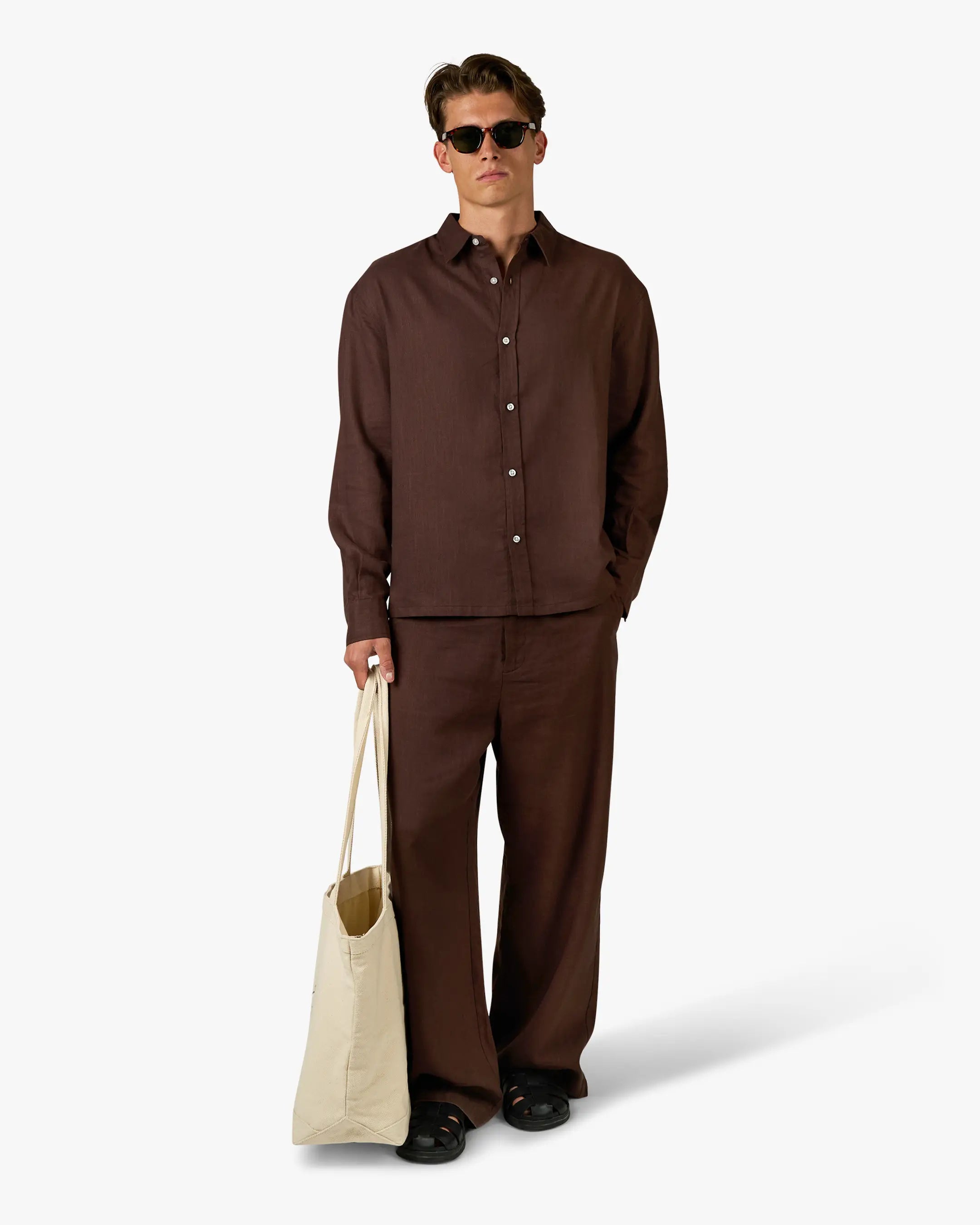 Cannes Linen Shirt | Brown