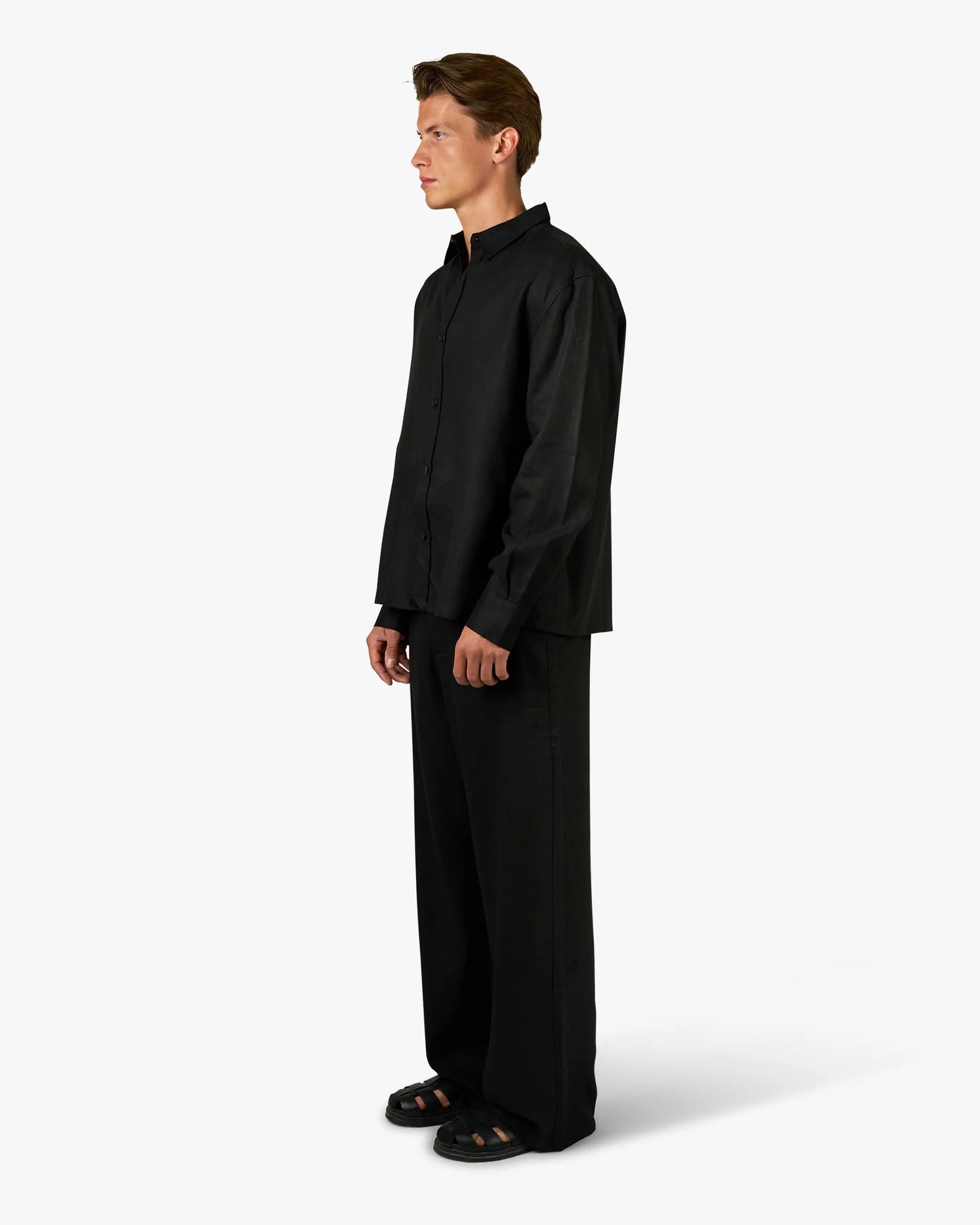 Cannes Linen Pantalon | Black