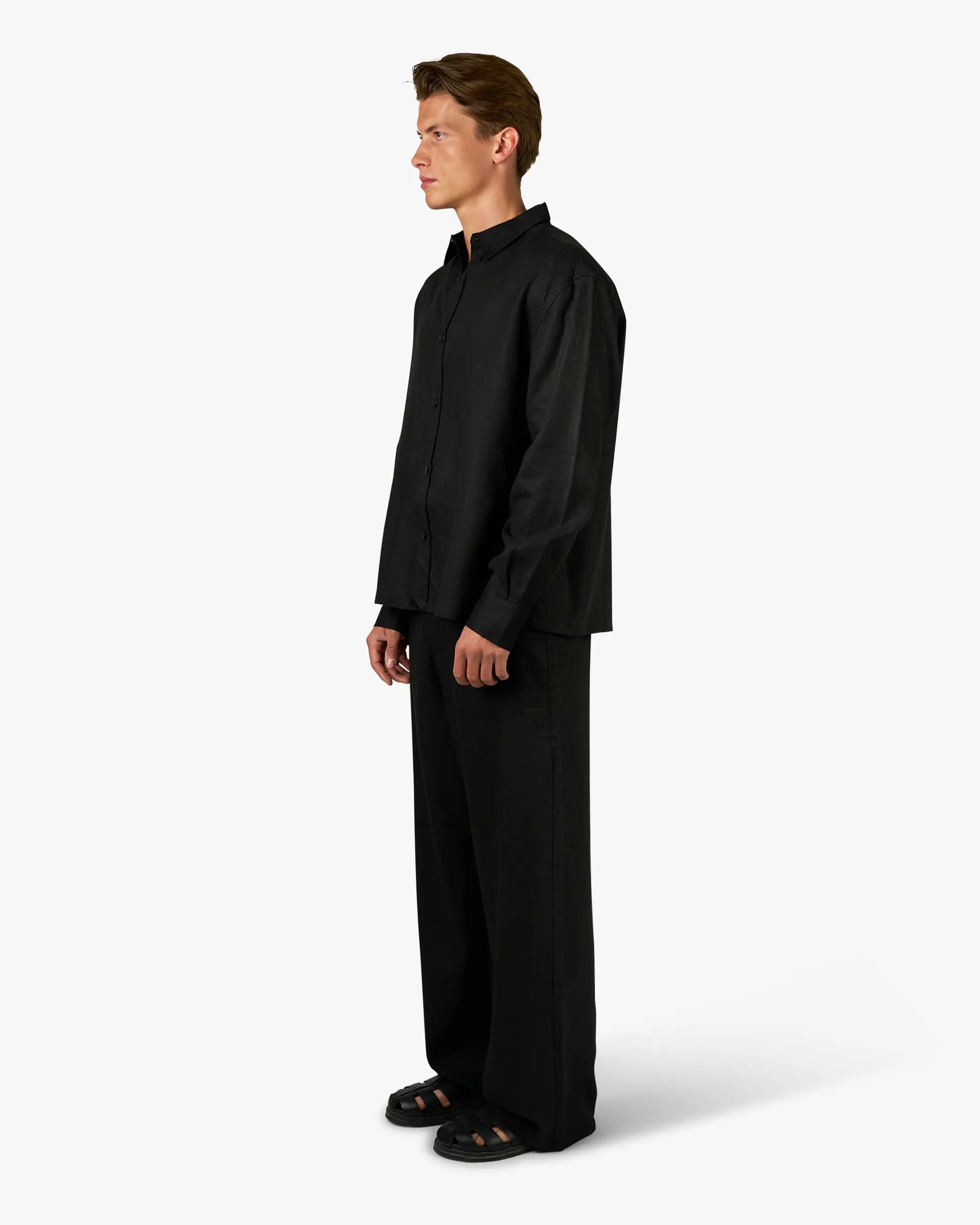 Cannes Linen Pantalon | Black