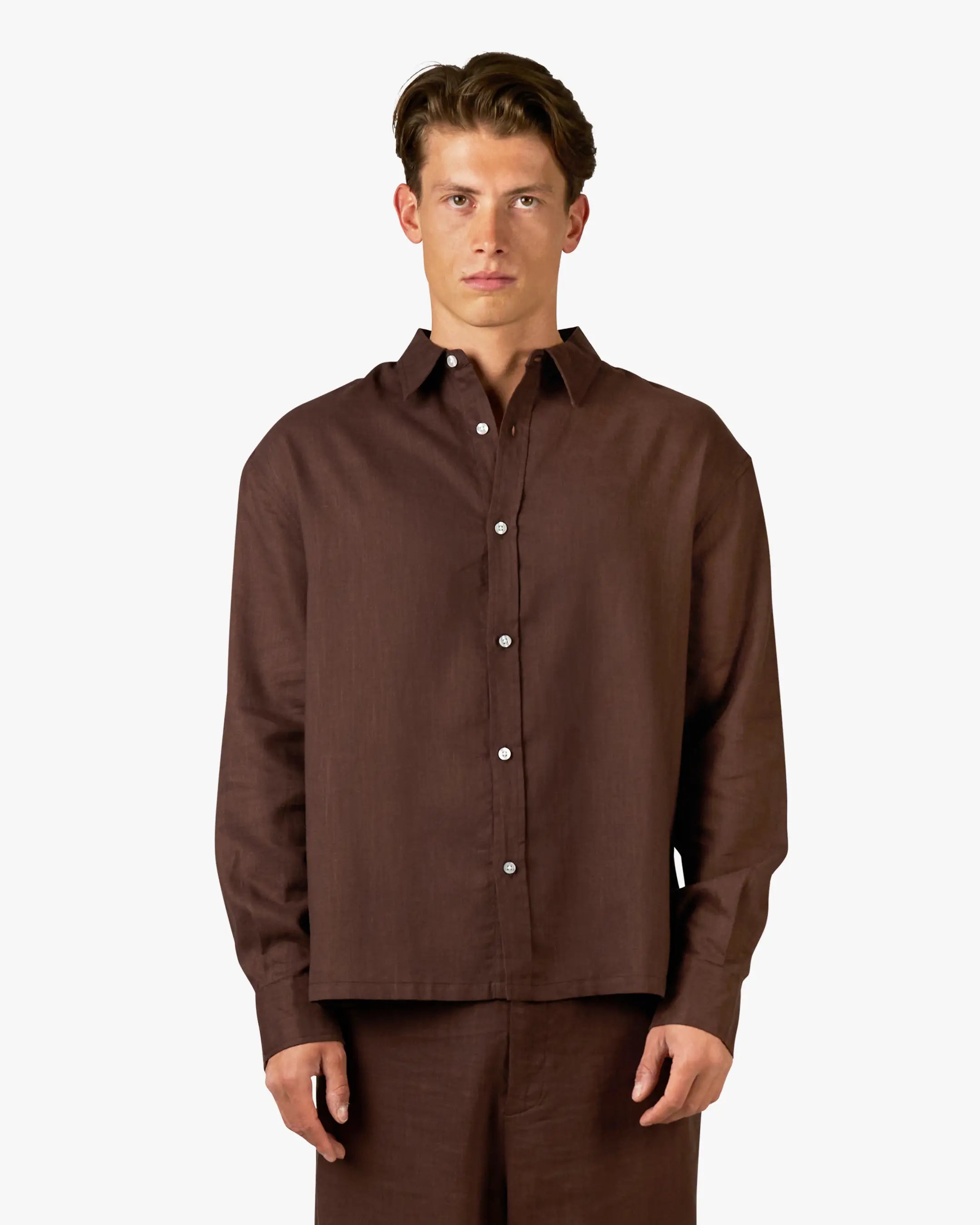Cannes Linen Shirt | Brown