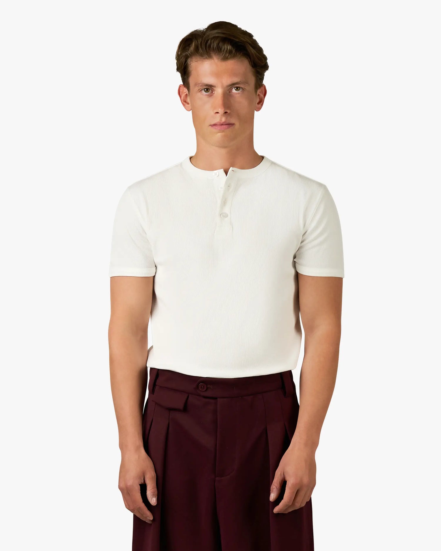 T-shirt Henley côtelé Mougins