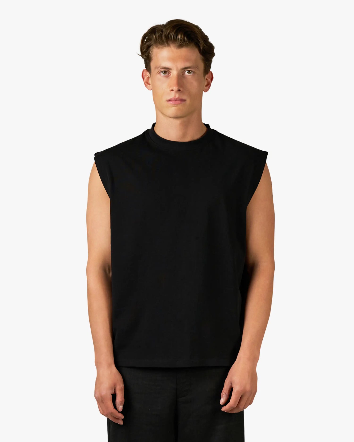 Blank Boxy Tank Top | Black