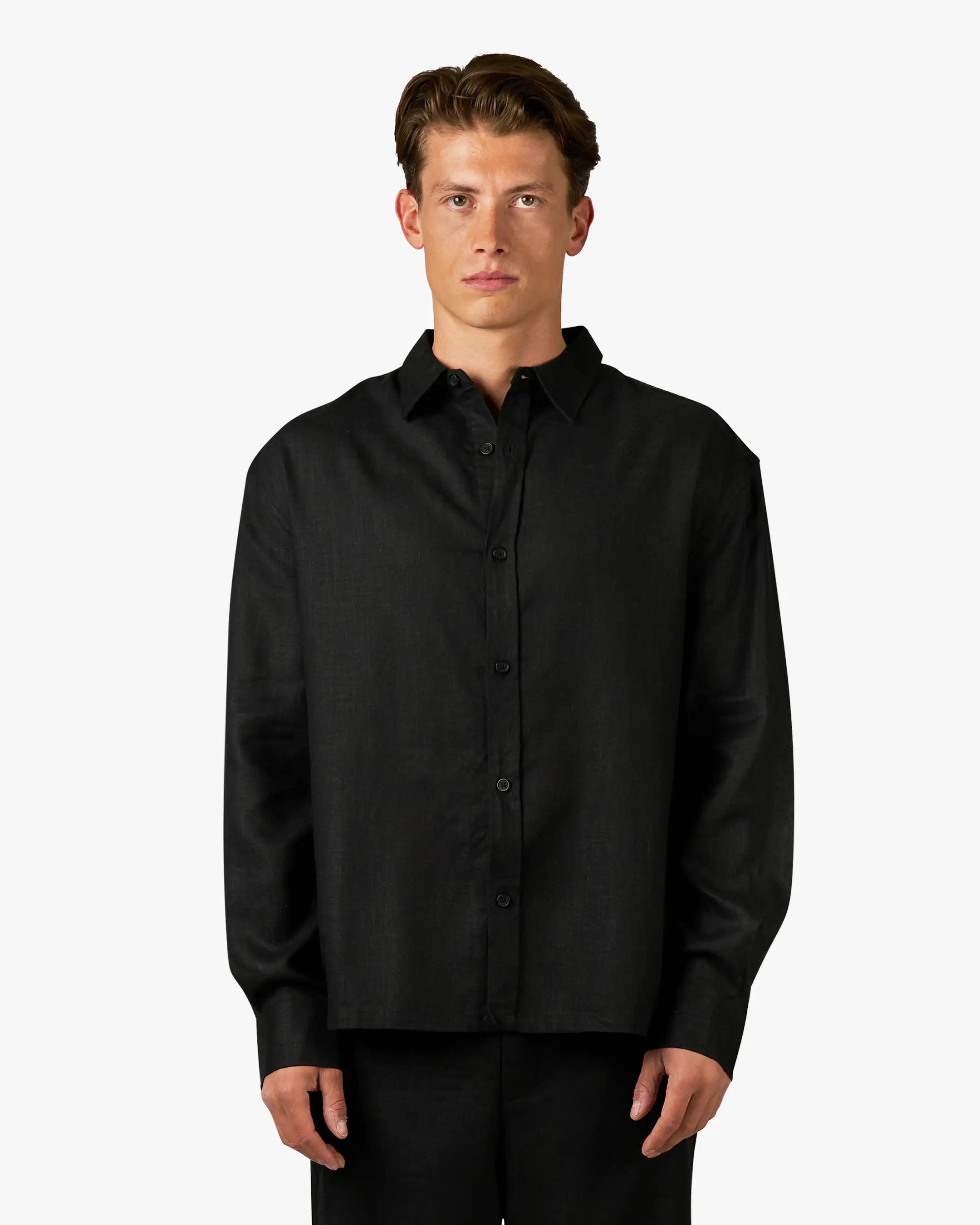 Cannes Linen Shirt | Black
