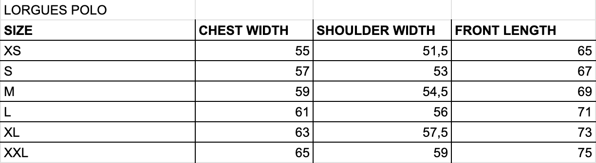 Size Chart