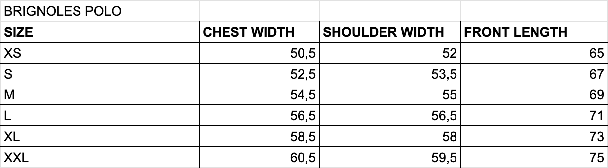 Size Chart