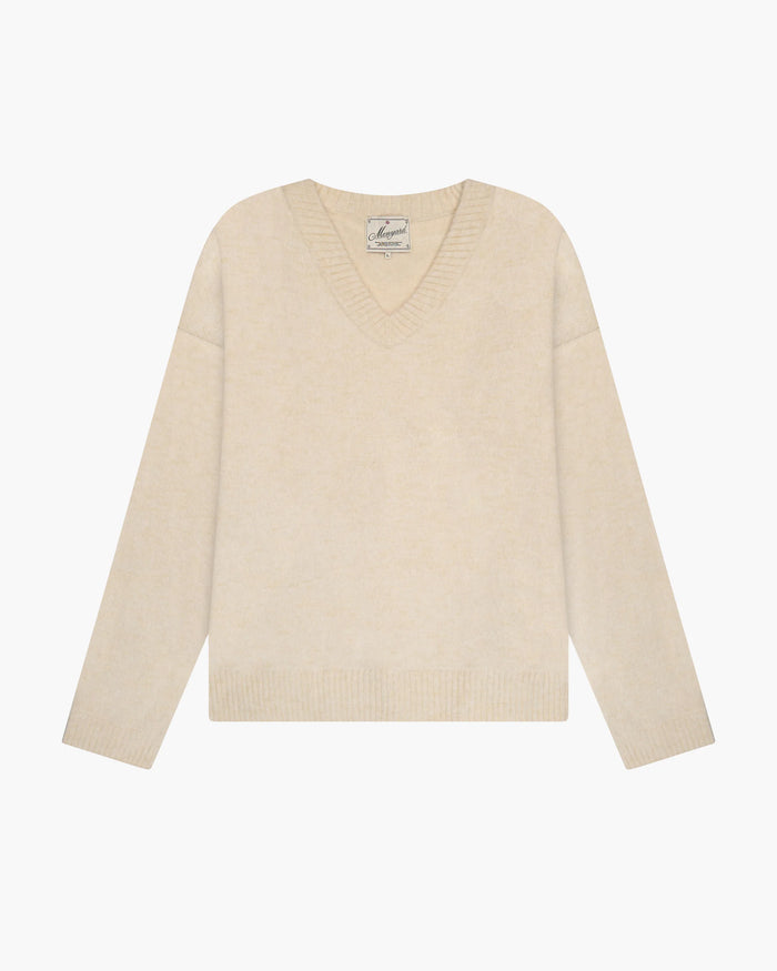 Trade V-Neck Knit | Ecru
