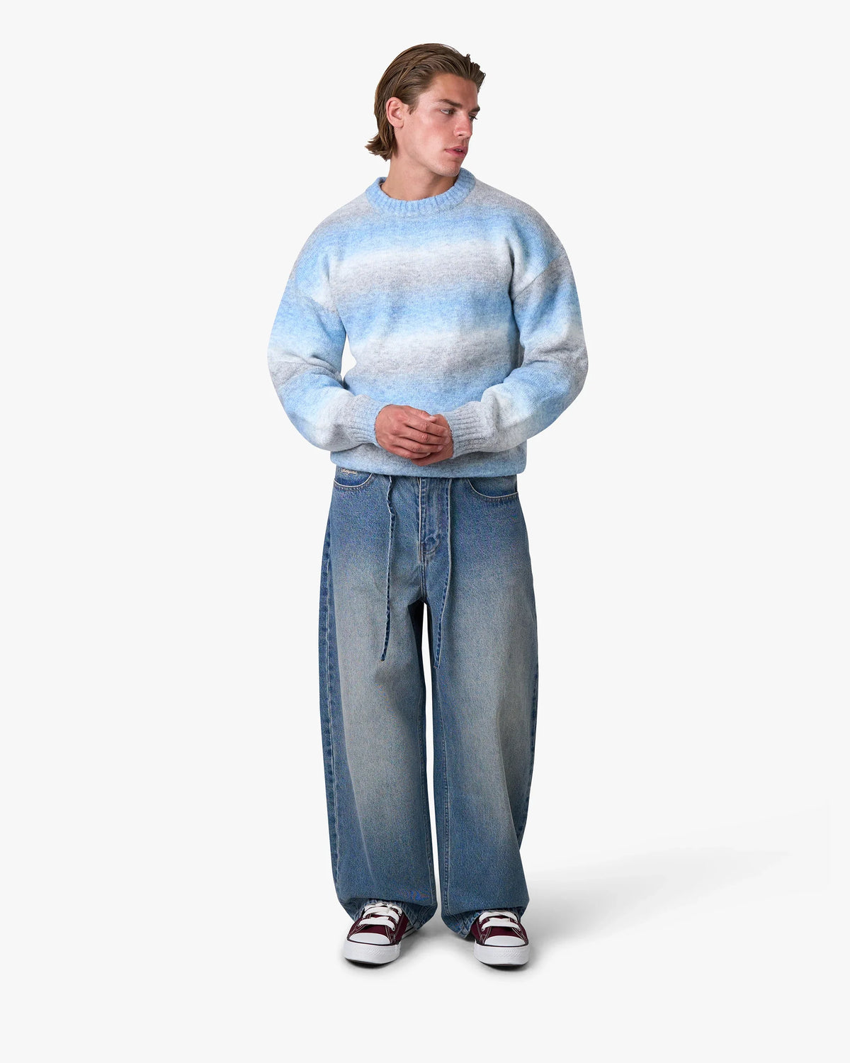 Aria Oversized Gradient Sweater | Blue