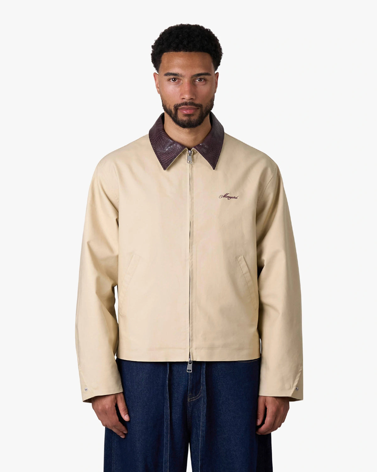 Avenue Cotton Balloon Jacket | Beige/Burgundy