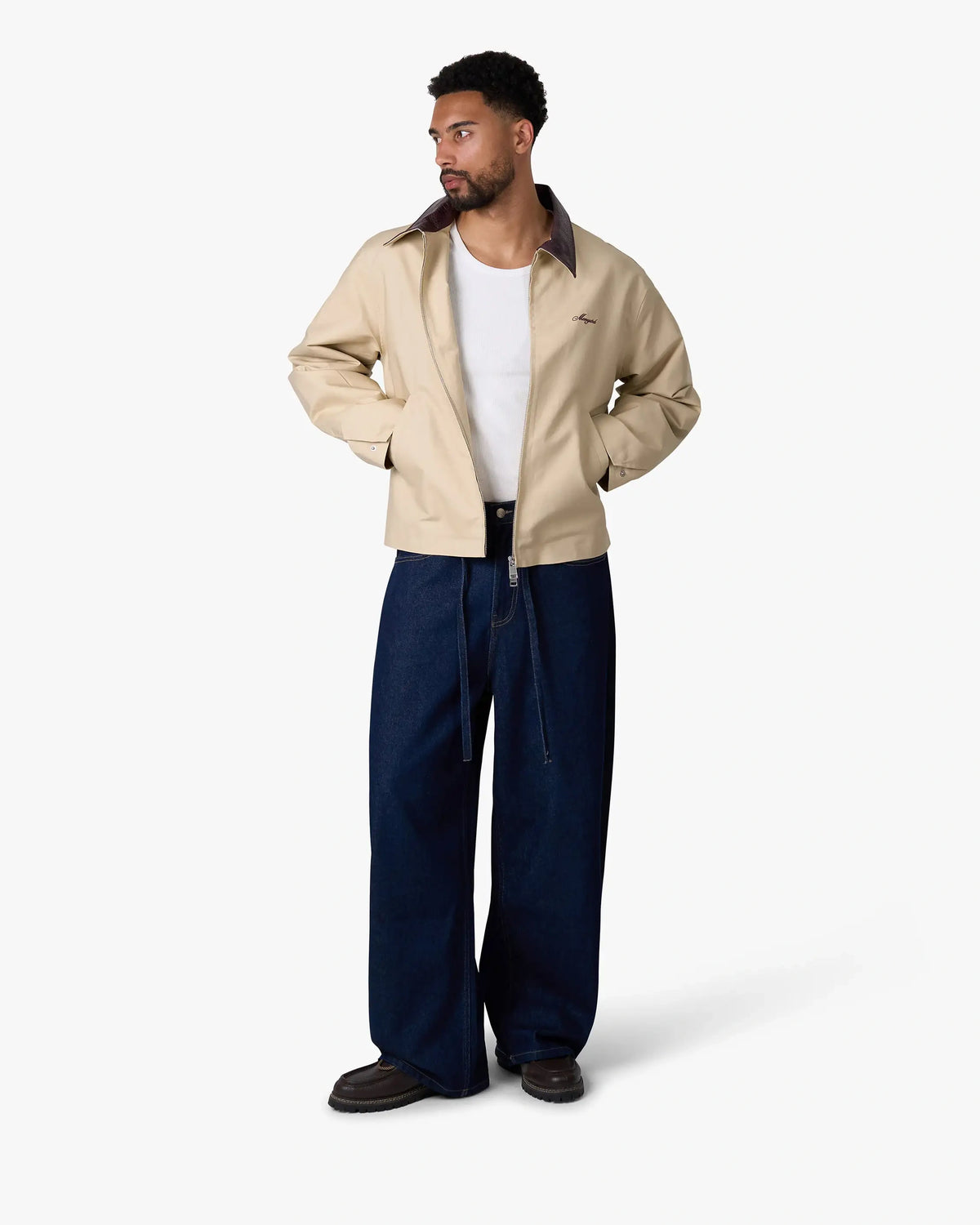 Avenue Cotton Balloon Jacket | Beige/Burgundy