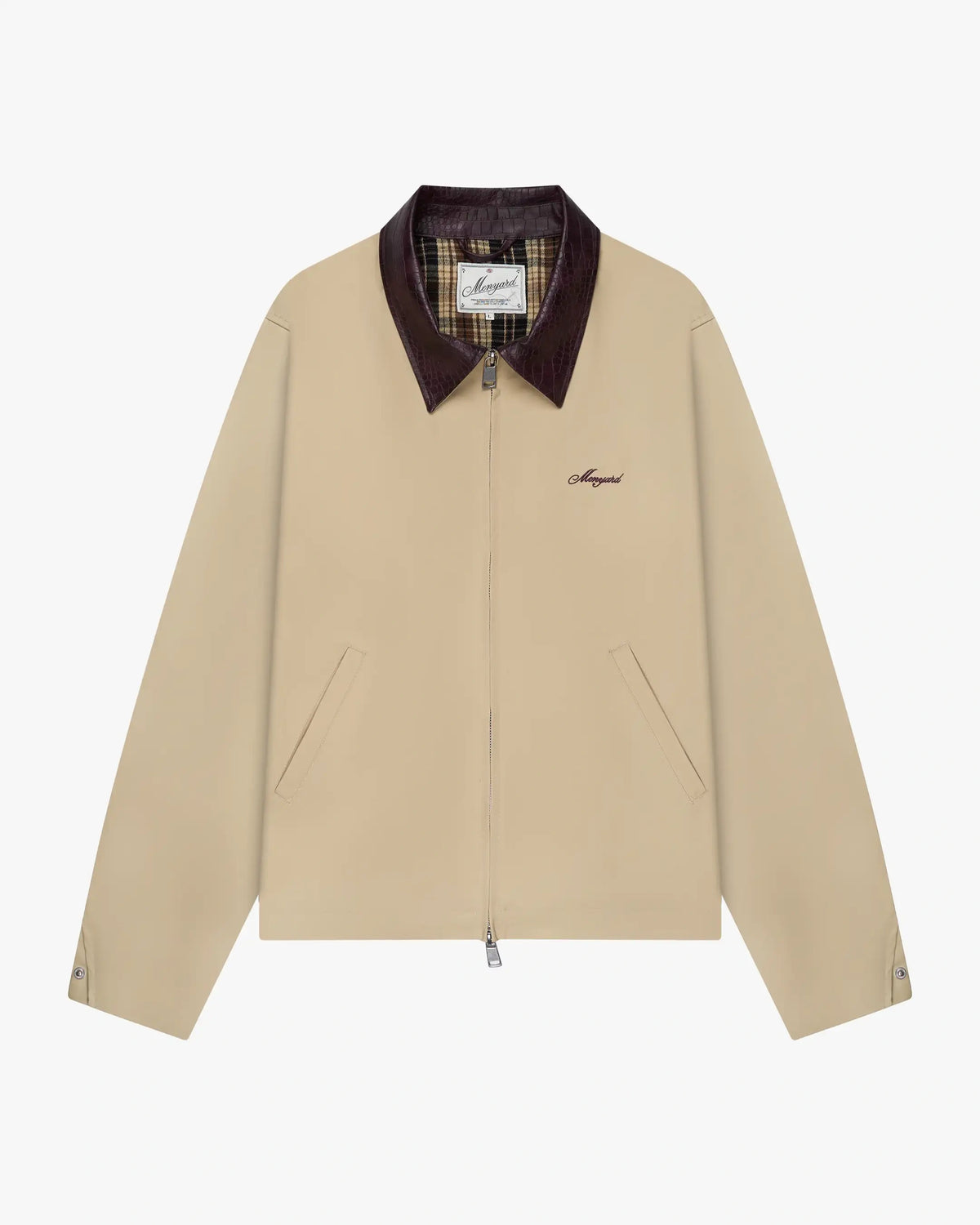 Avenue Cotton Balloon Jacket | Beige/Burgundy flatlay