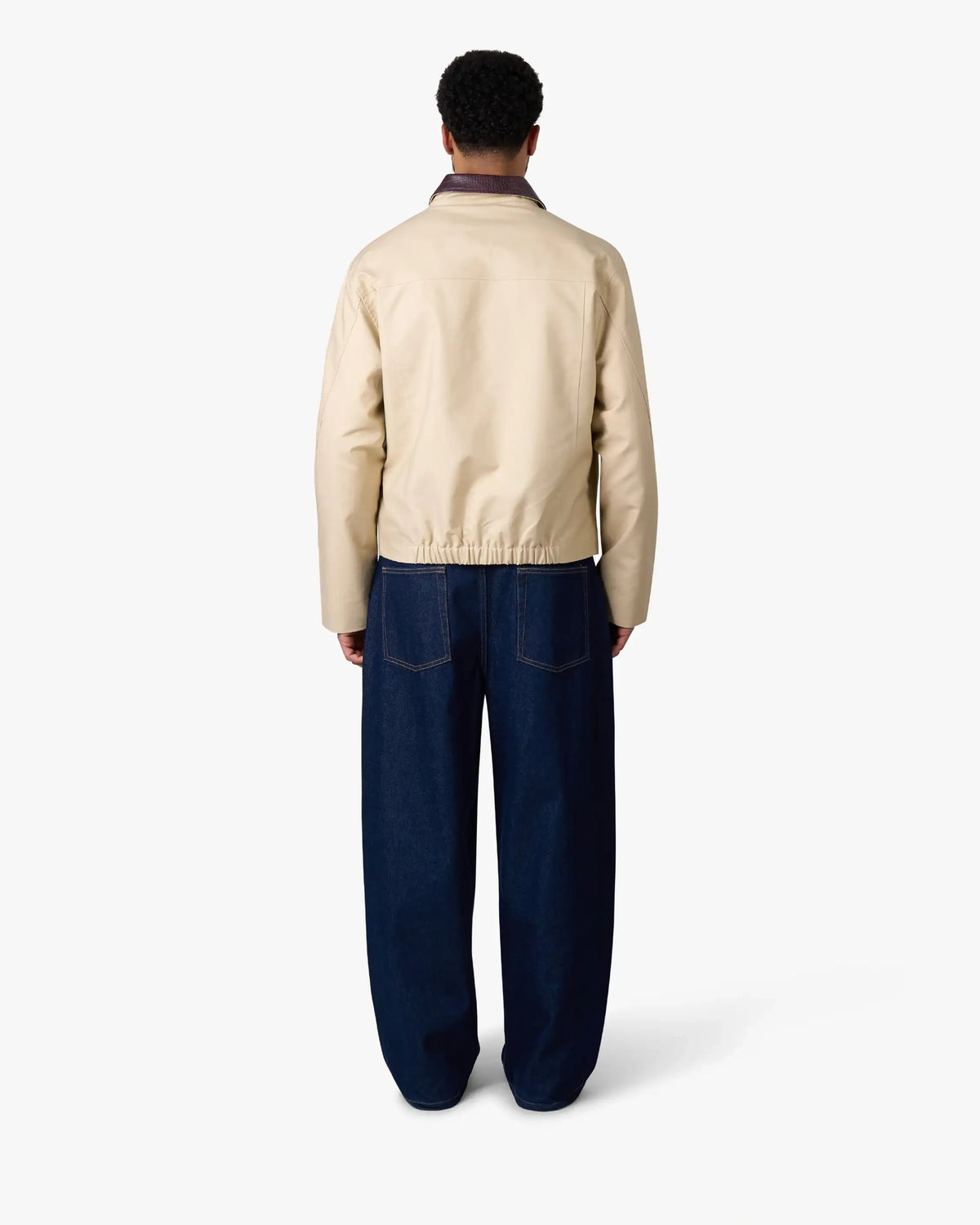 Avenue Cotton Balloon Jacket | Beige/Burgundy
