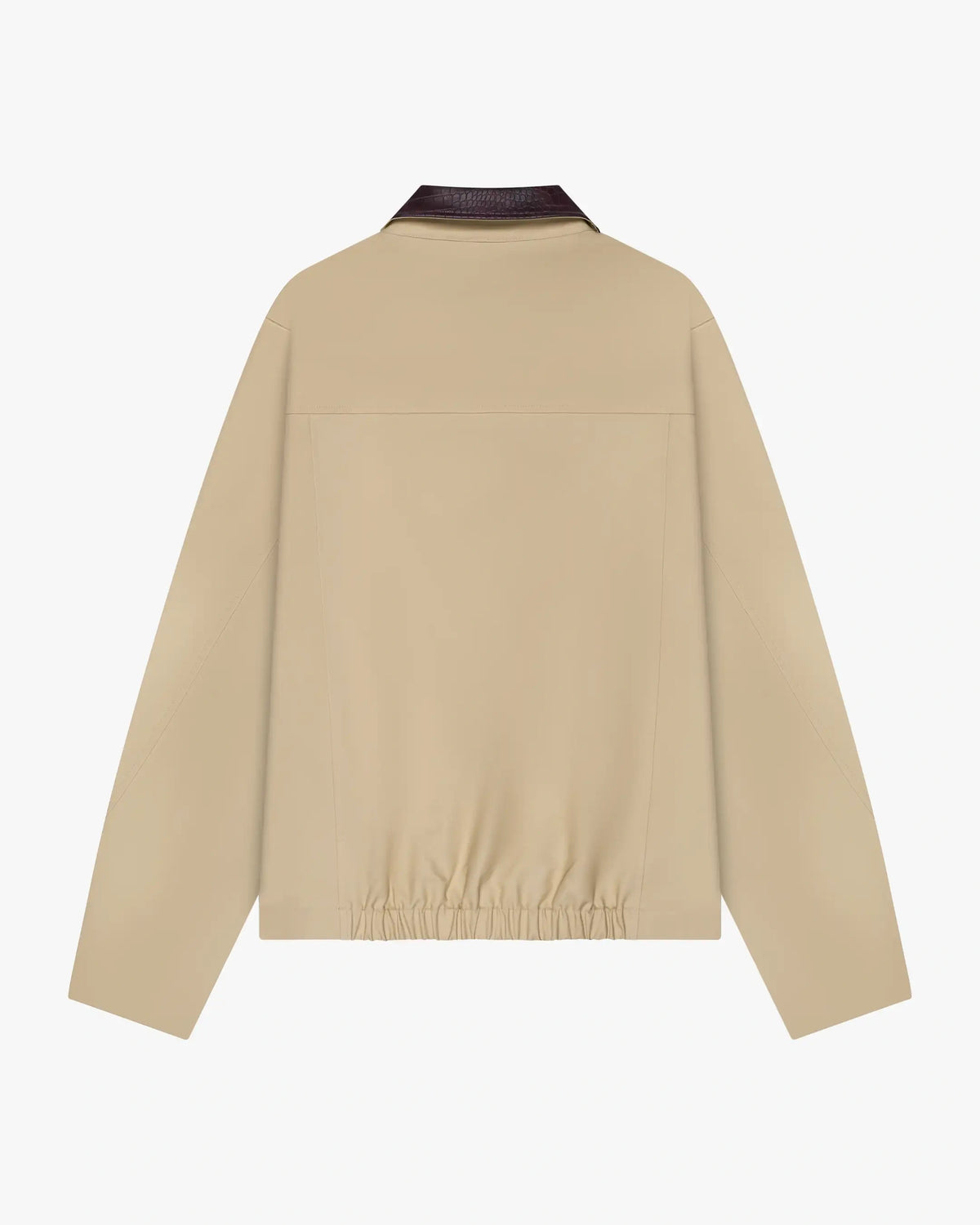 Avenue Cotton Balloon Jacket | Beige/Burgundy flatlay back