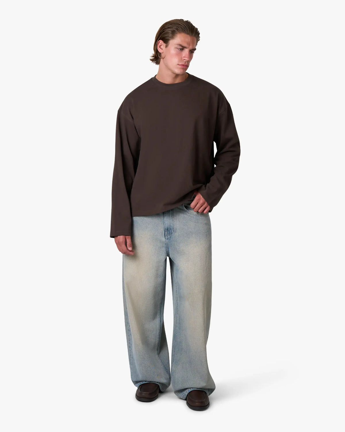 Blank Boxy Longsleeve | Brown