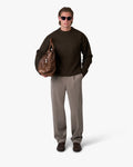 Brixton Wool-Blend Brushed Sweater | Dark Brown