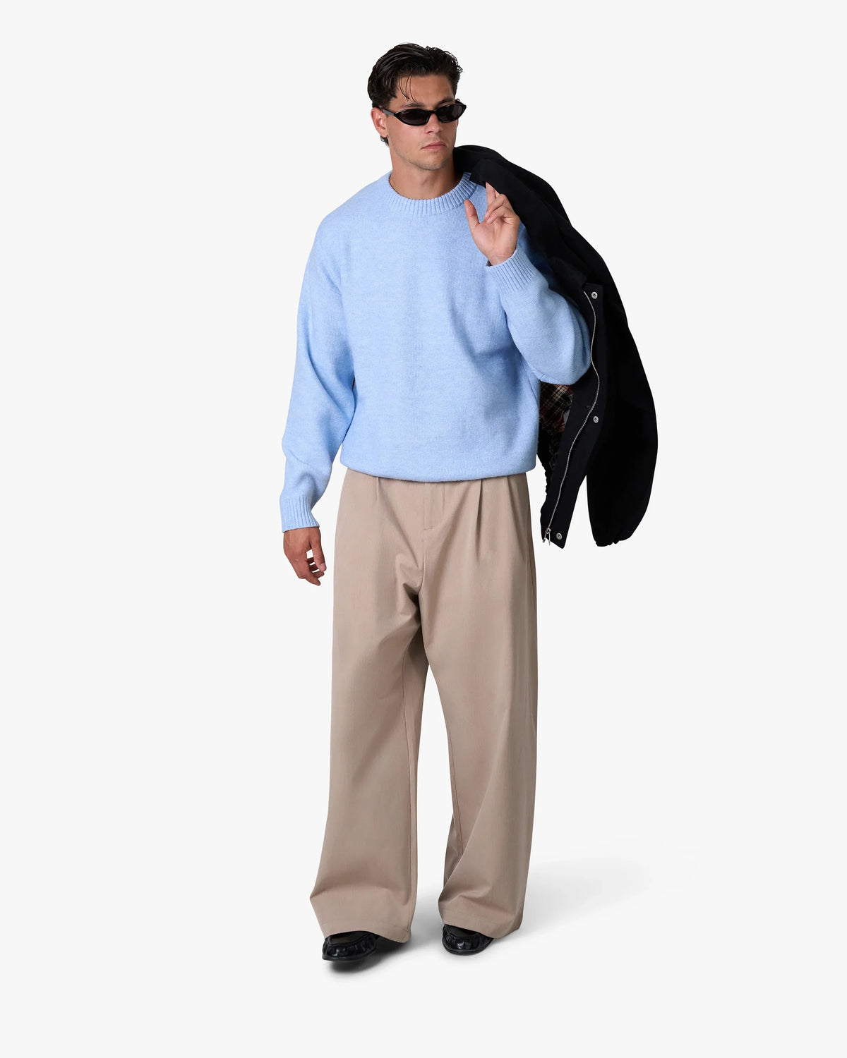 Brixton Wool-Blend Brushed Sweater | Light Blue