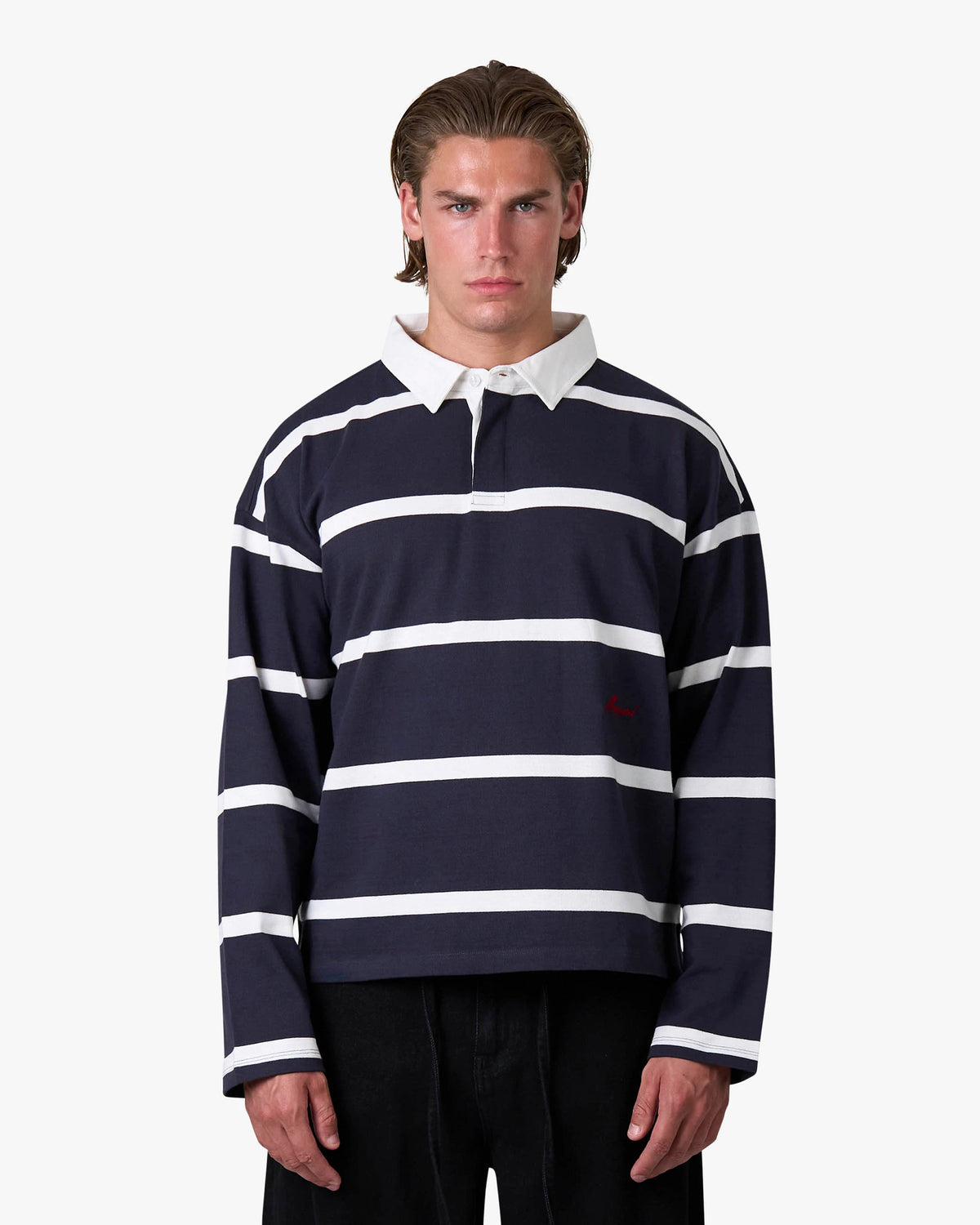 Broker Longsleeve Polo | Navy/White